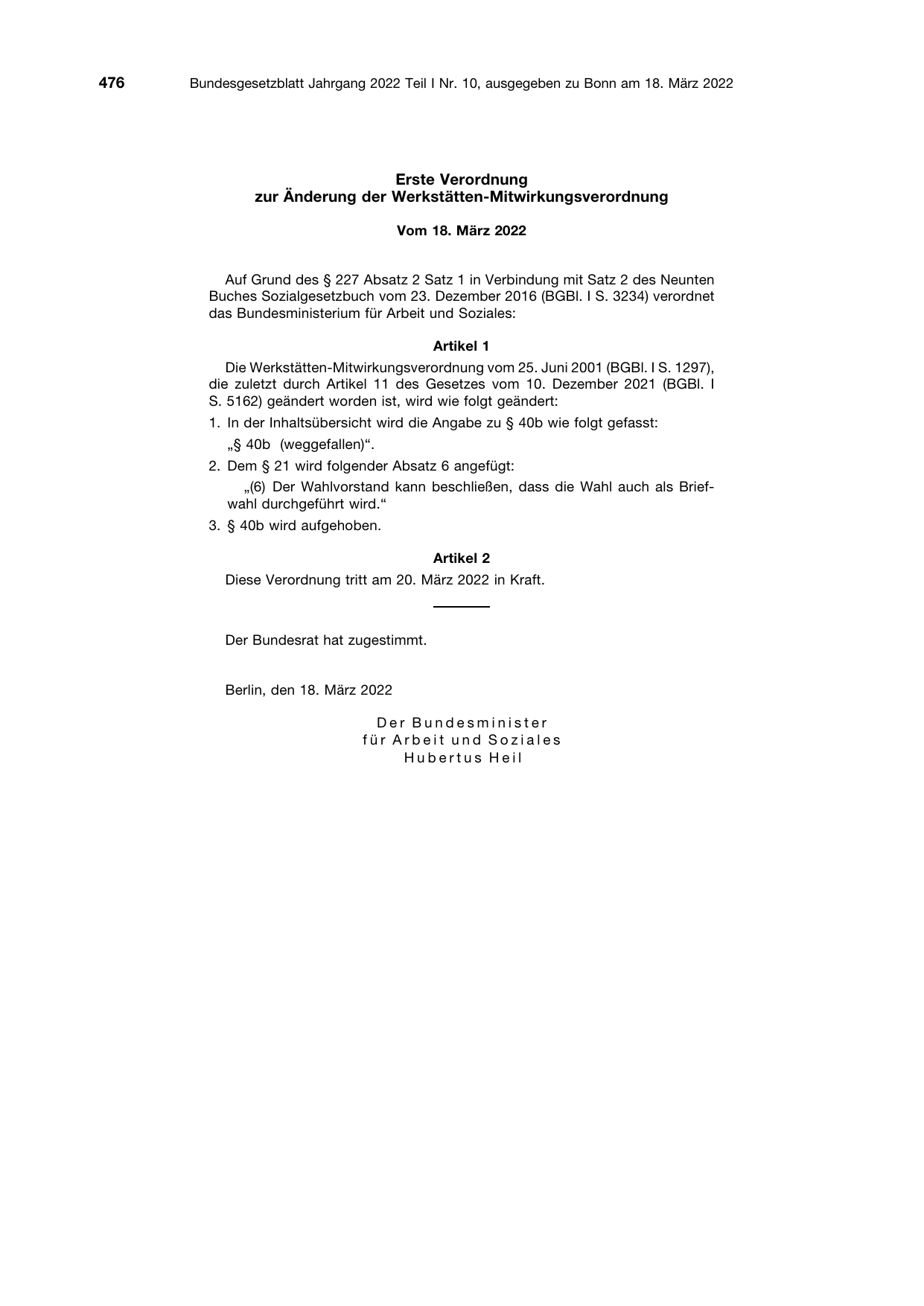 BGBl. 2022, Seite 476 — Originalseite als Abbildung