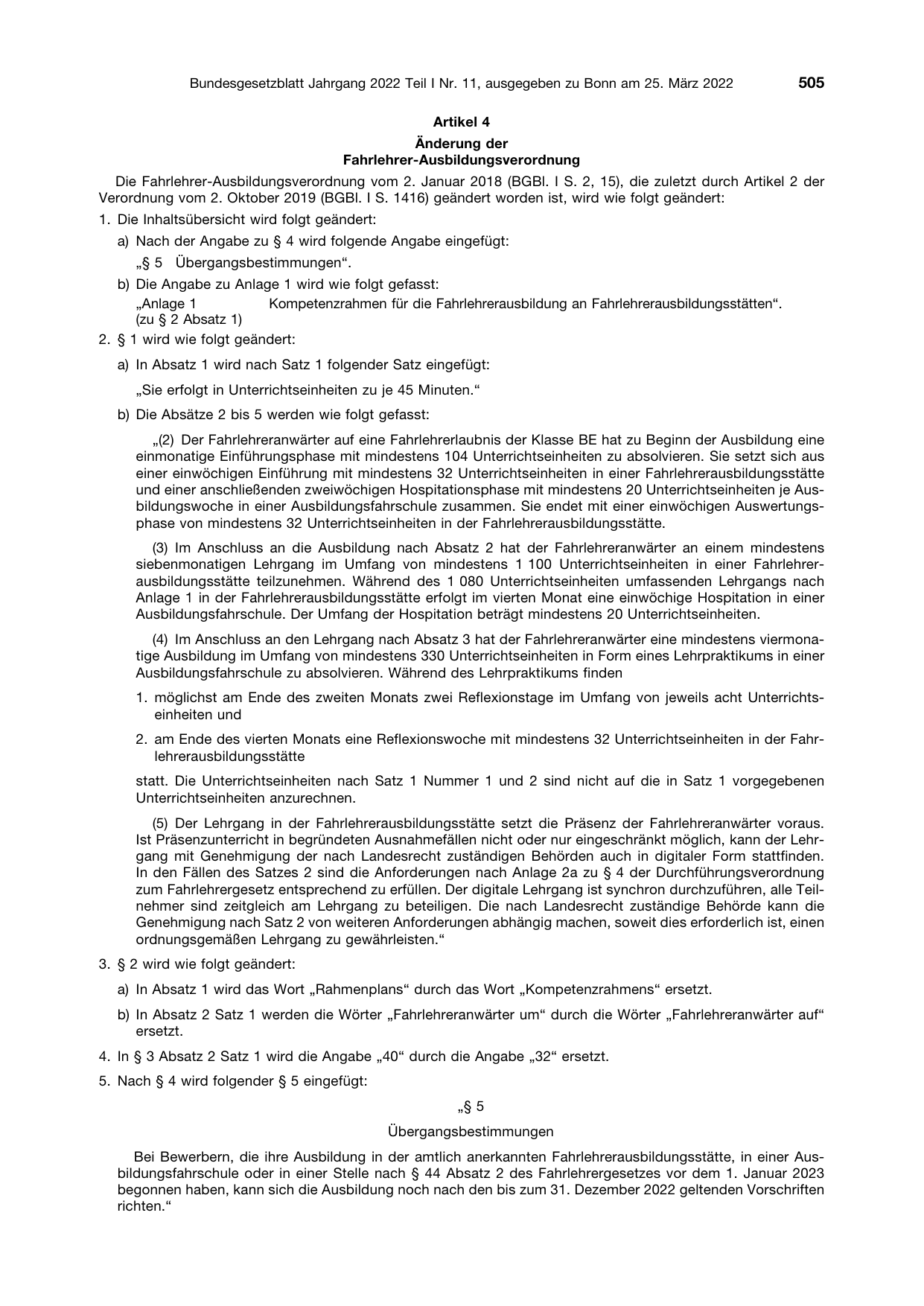 BGBl. 2022, Seite 505 — Originalseite als Abbildung