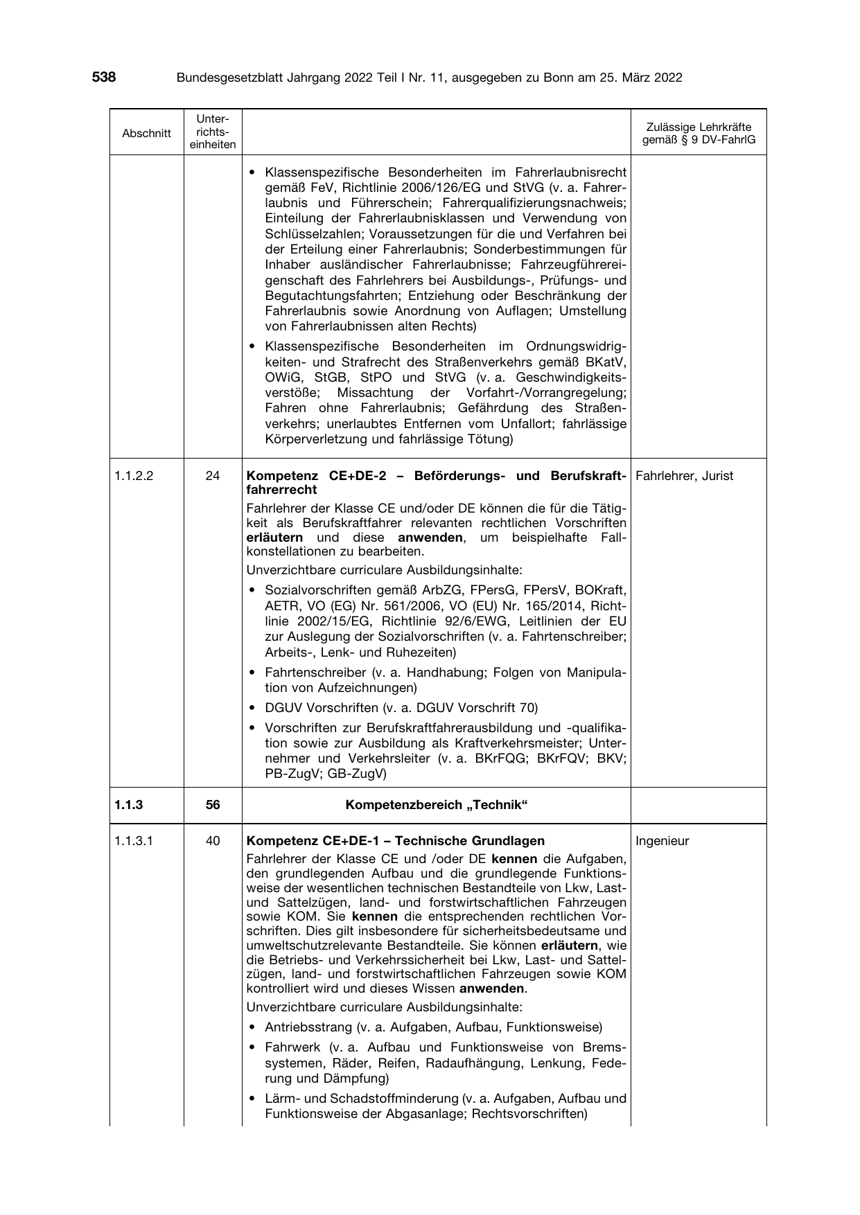 BGBl. 2022, Seite 538 — Originalseite als Abbildung