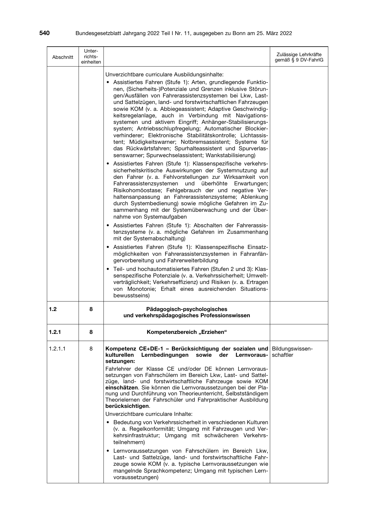 BGBl. 2022, Seite 540 — Originalseite als Abbildung