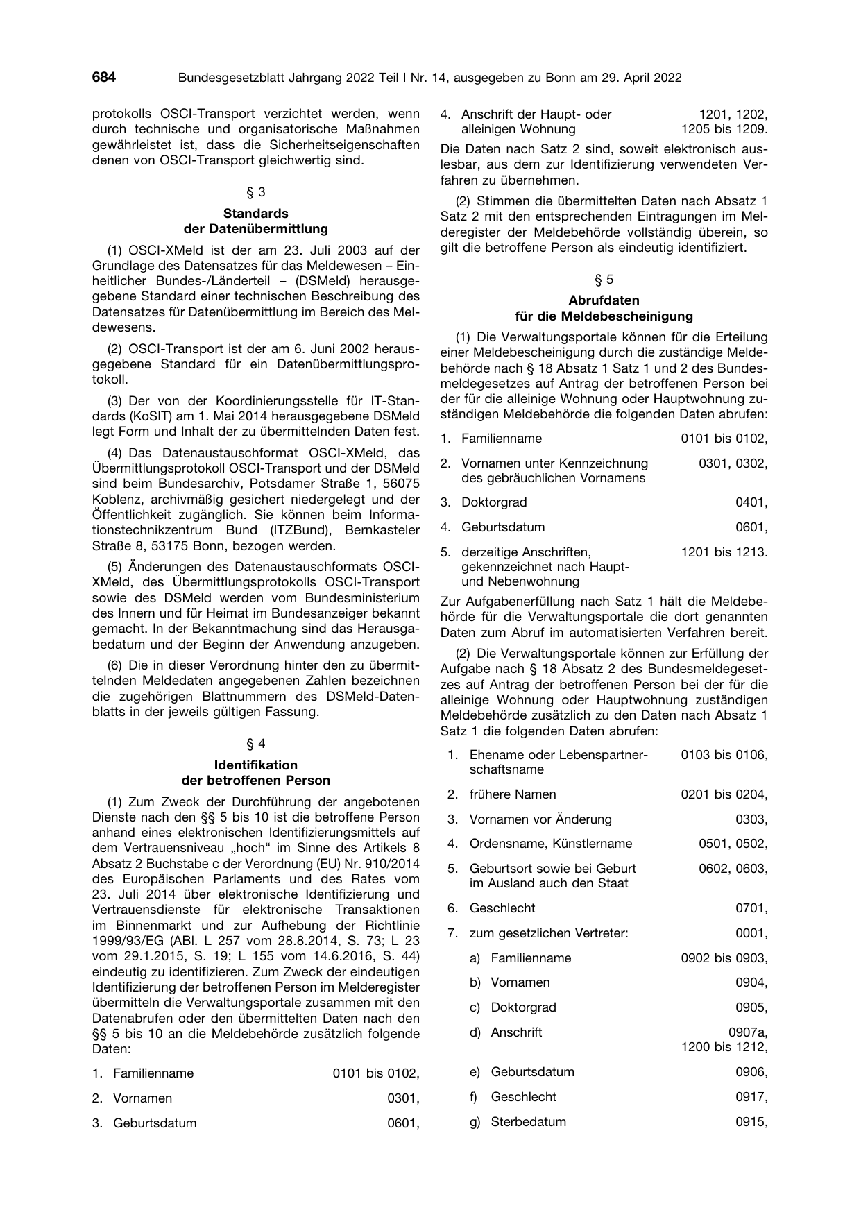 BGBl. 2022, Seite 684 — Originalseite als Abbildung