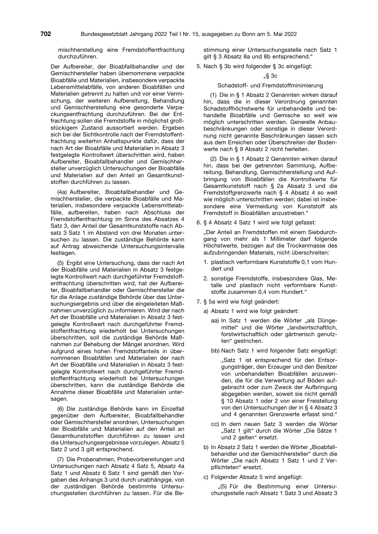 BGBl. 2022, Seite 702 — Originalseite als Abbildung