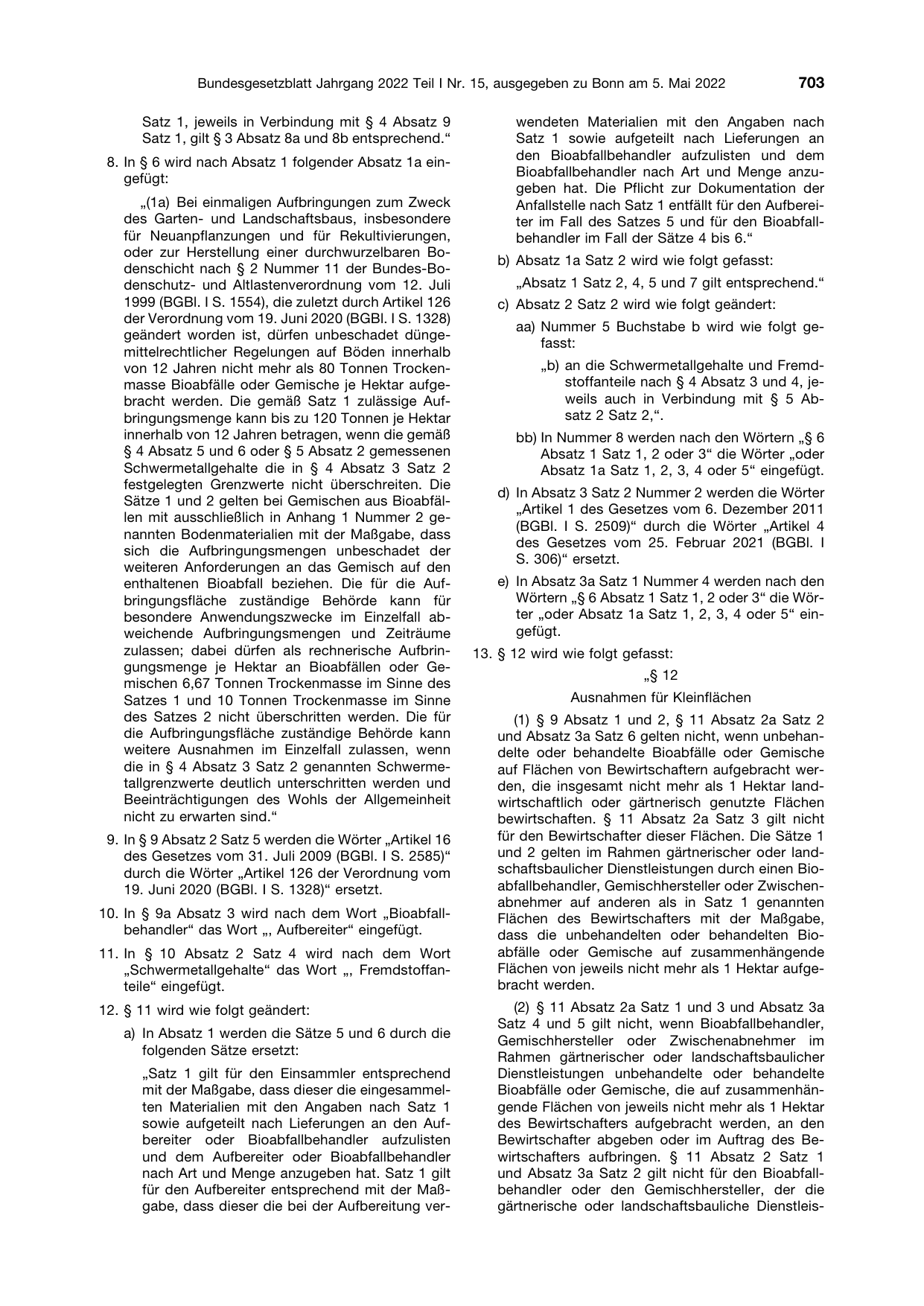 BGBl. 2022, Seite 703 — Originalseite als Abbildung