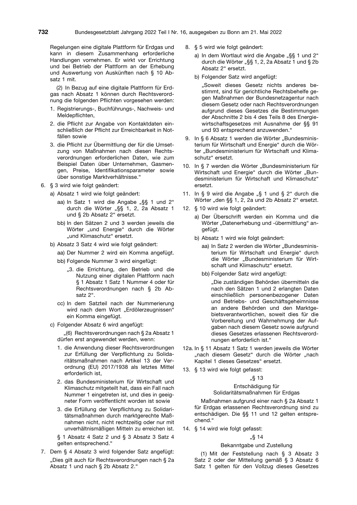 BGBl. 2022, Seite 732 — Originalseite als Abbildung
