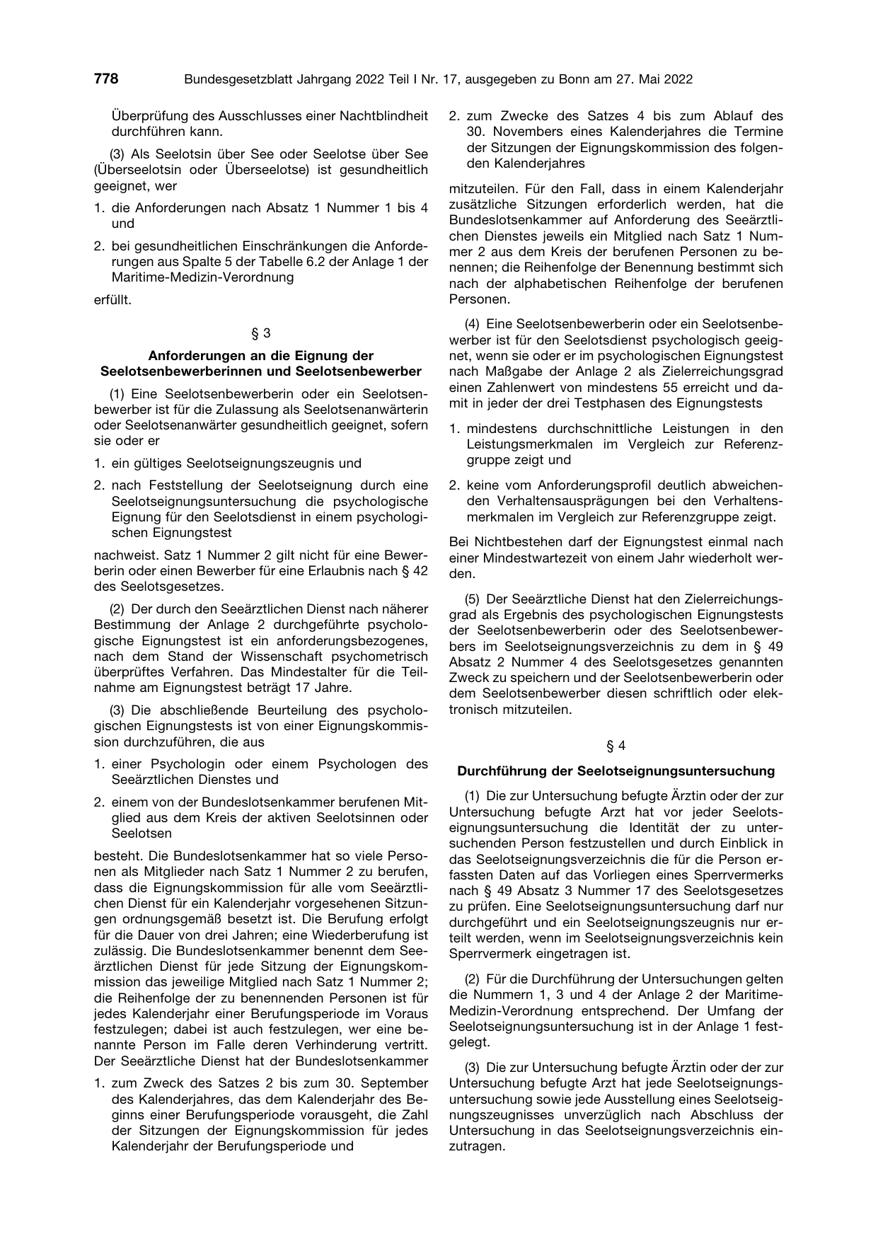 BGBl. 2022, Seite 778 — Originalseite als Abbildung