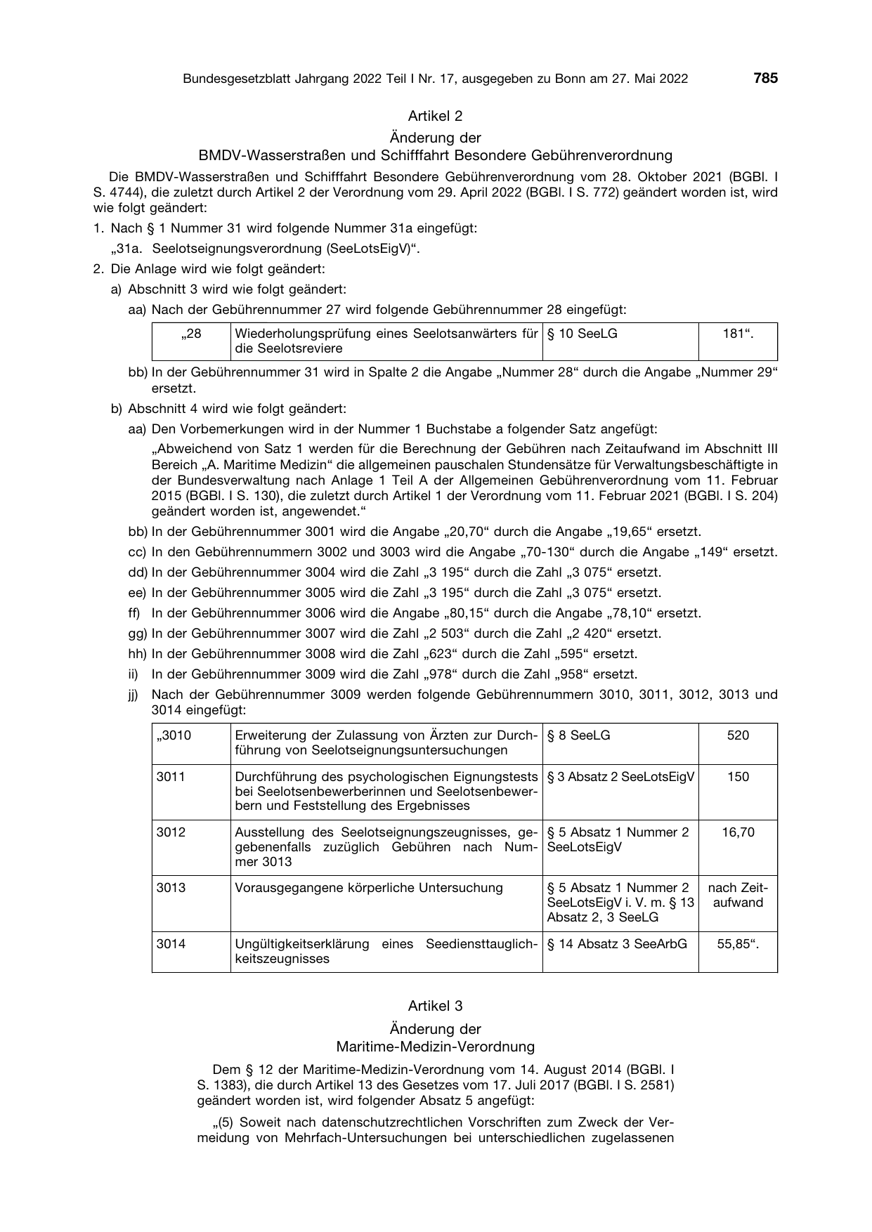 BGBl. 2022, Seite 785 — Originalseite als Abbildung