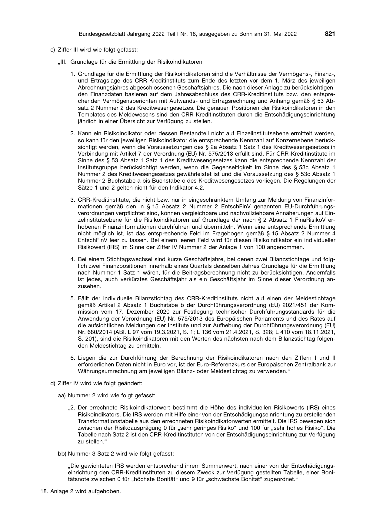 BGBl. 2022, Seite 821 — Originalseite als Abbildung