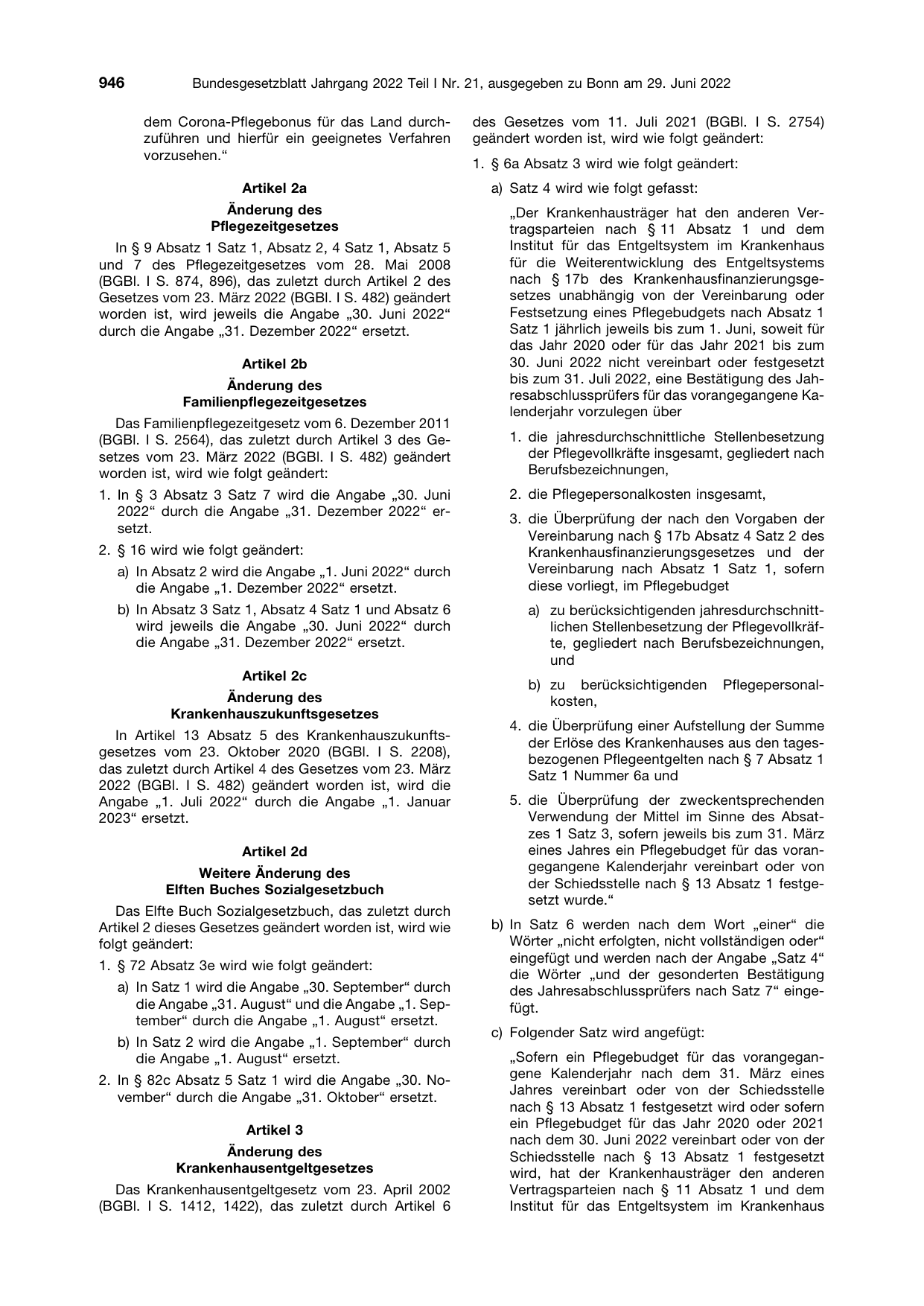 BGBl. 2022, Seite 946 — Originalseite als Abbildung