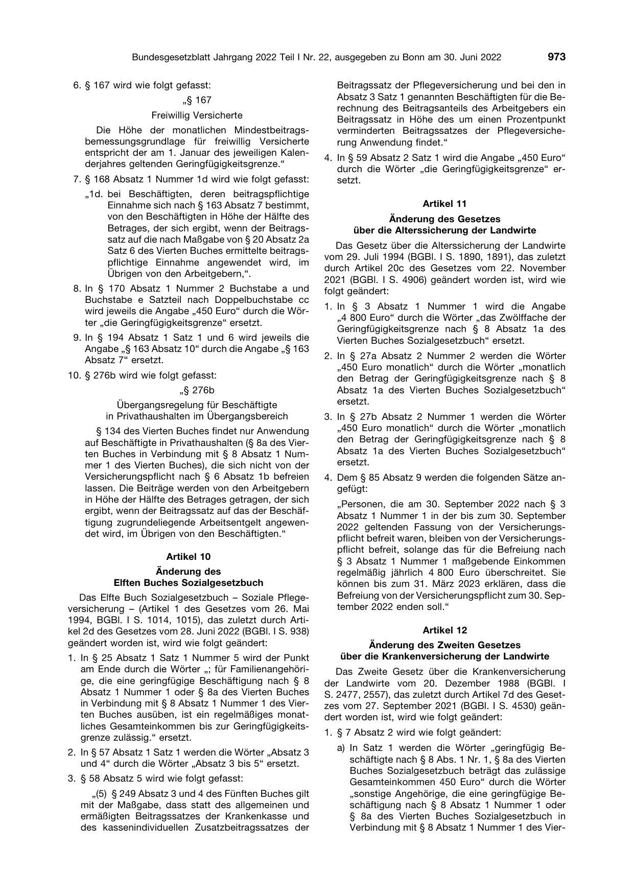 BGBl. 2022, Seite 973 — Originalseite als Abbildung