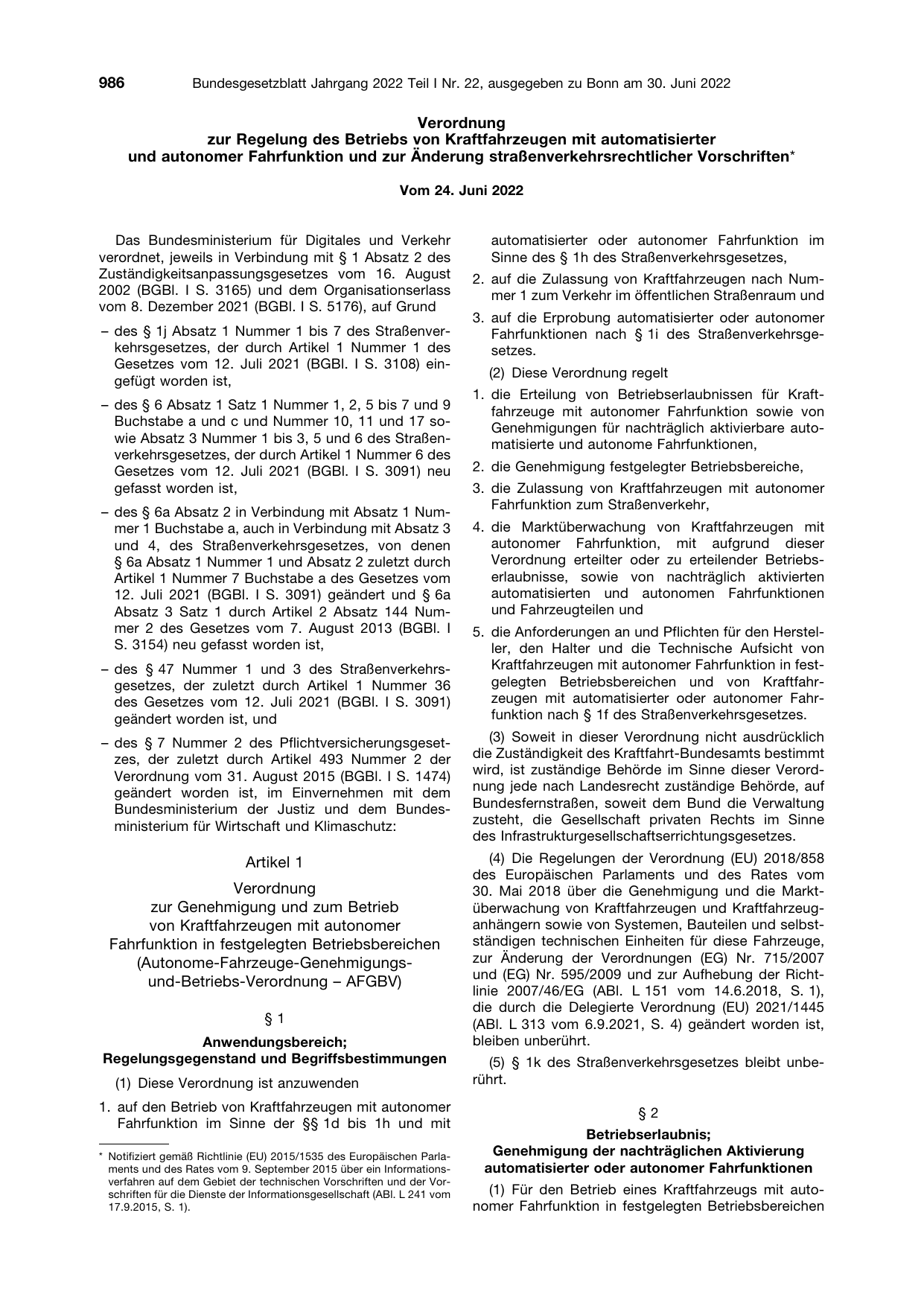 BGBl. 2022, Seite 986 — Originalseite als Abbildung