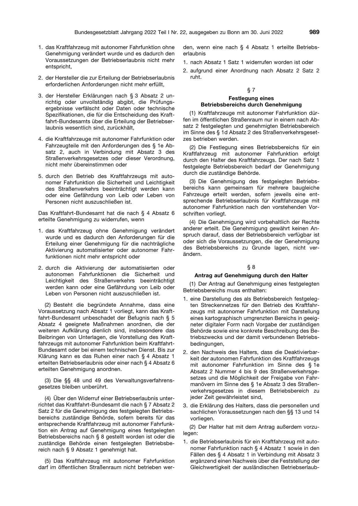 BGBl. 2022, Seite 989 — Originalseite als Abbildung