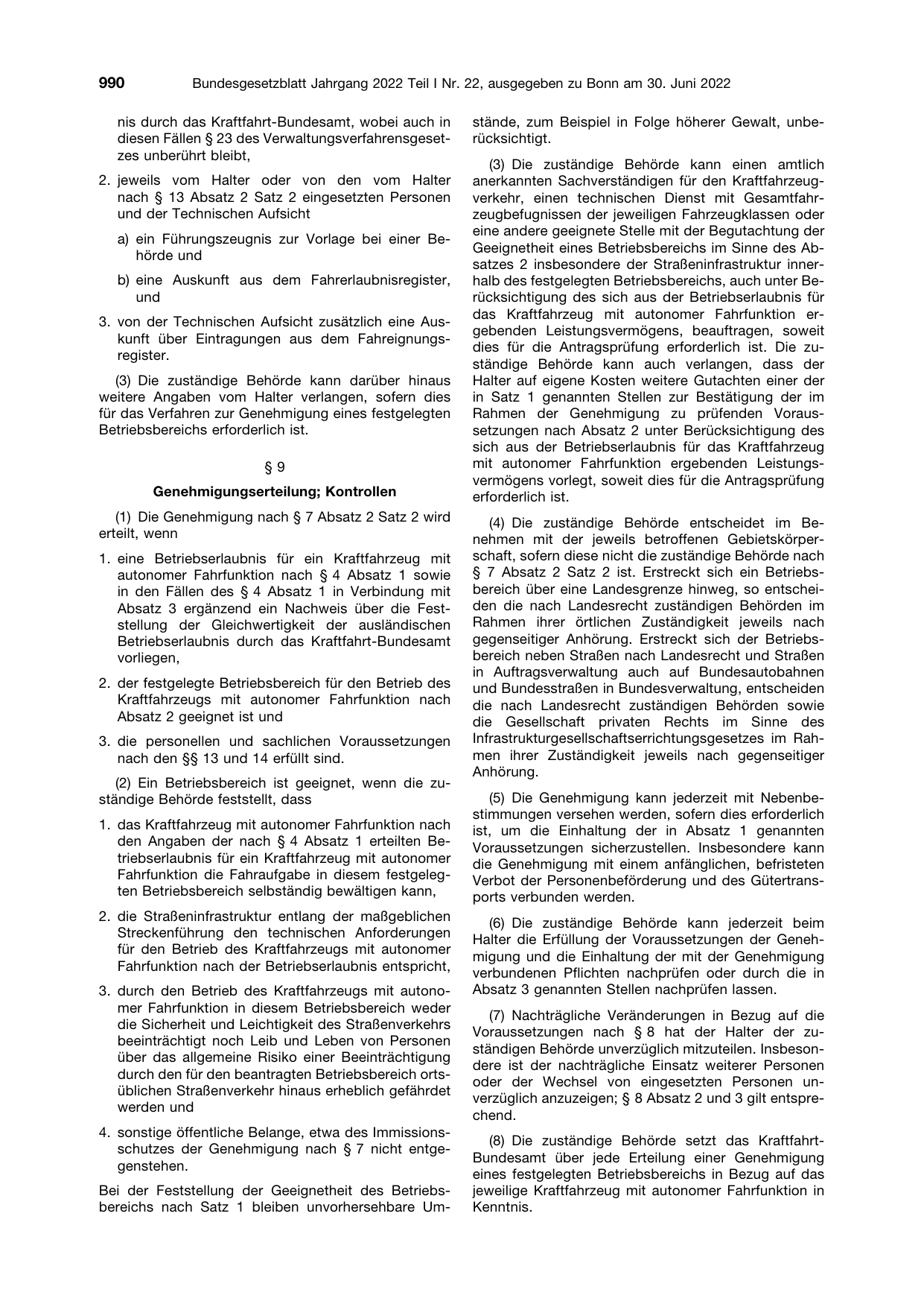BGBl. 2022, Seite 990 — Originalseite als Abbildung