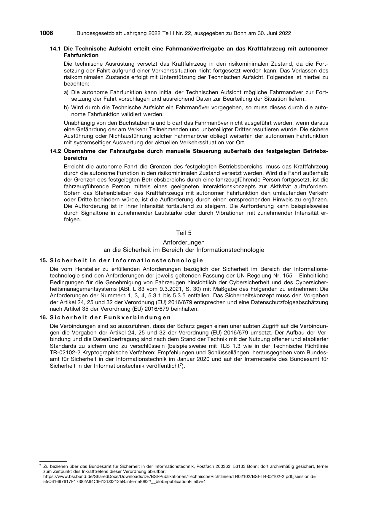 BGBl. 2022, Seite 1006 — Originalseite als Abbildung