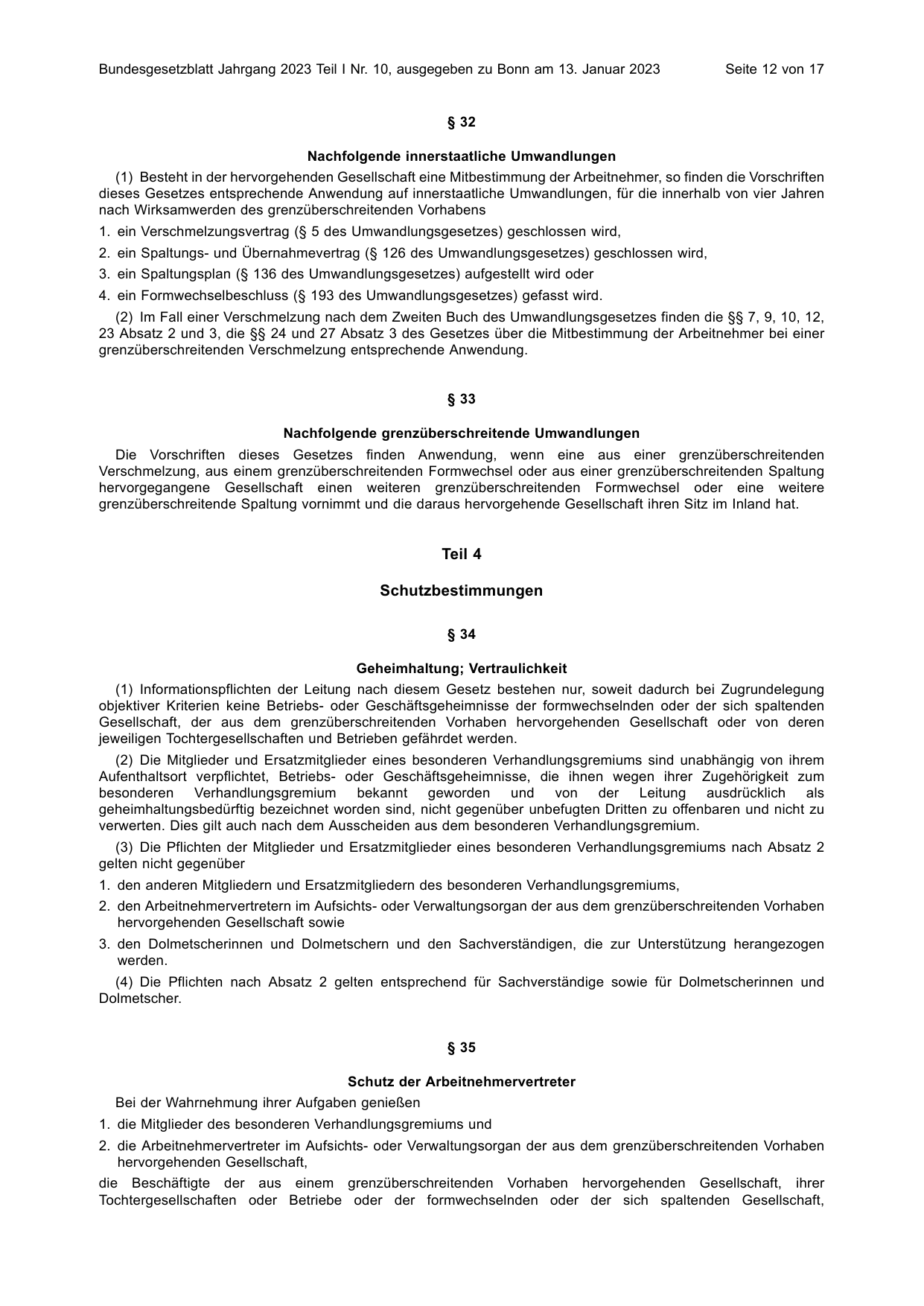 BGBl. 2023, Seite 12 — Originalseite als Abbildung
