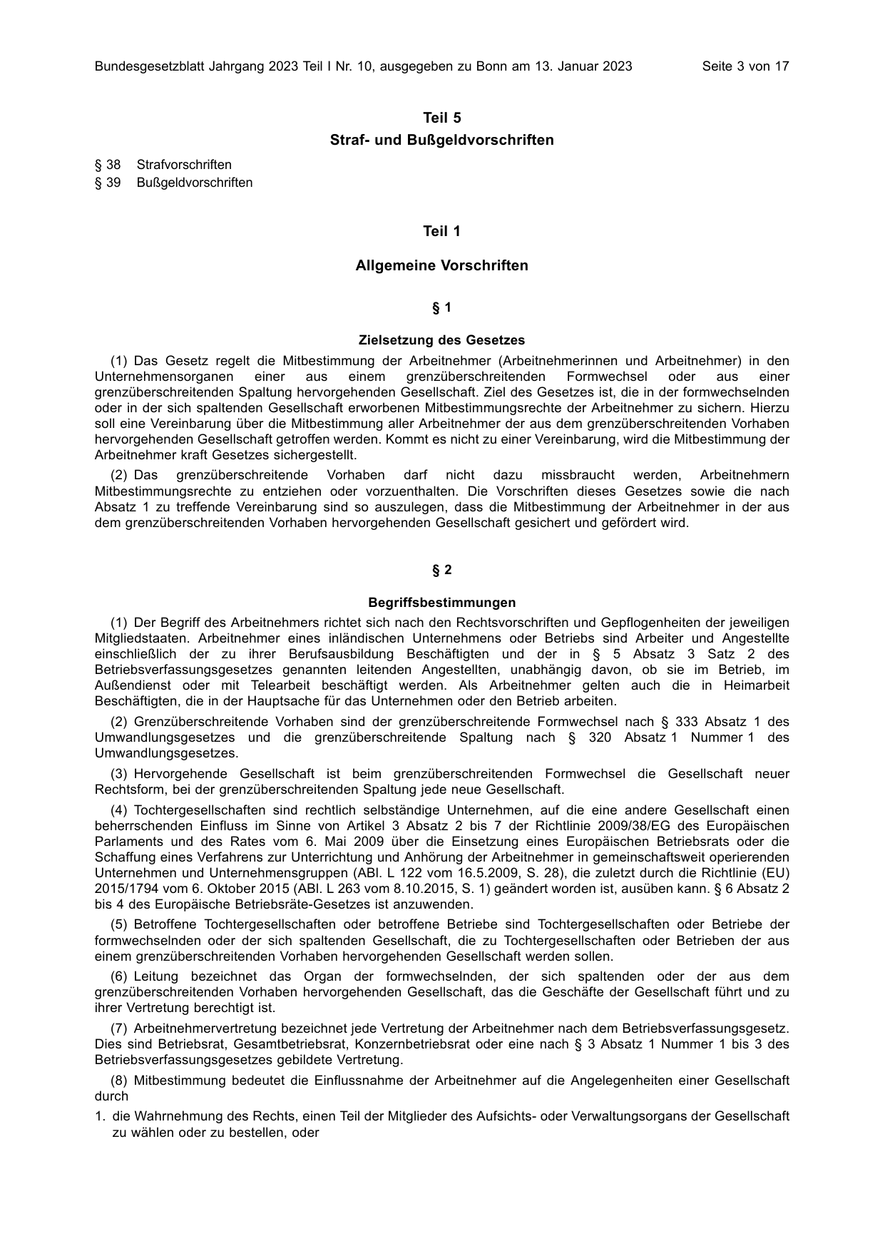 BGBl. 2023, Seite 3 — Originalseite als Abbildung