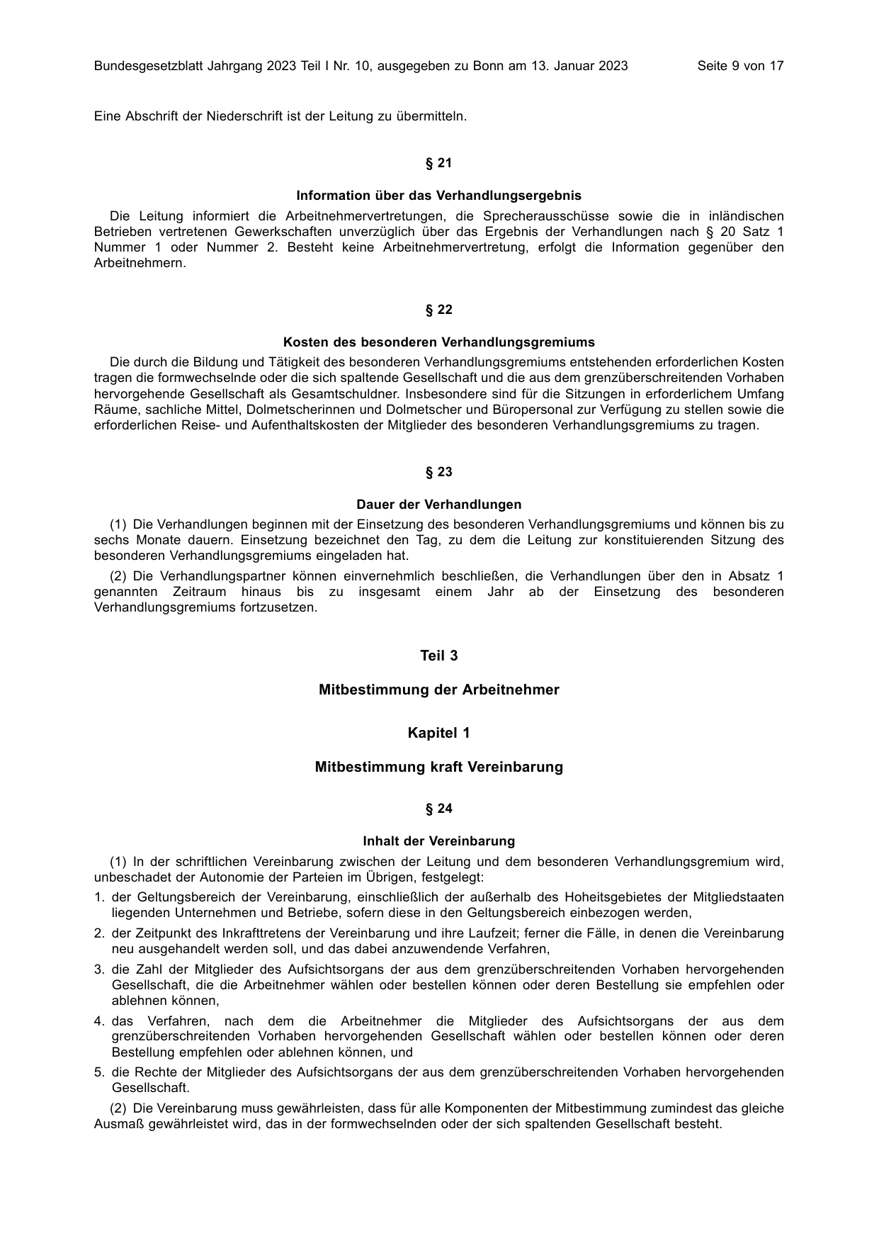 BGBl. 2023, Seite 9 — Originalseite als Abbildung