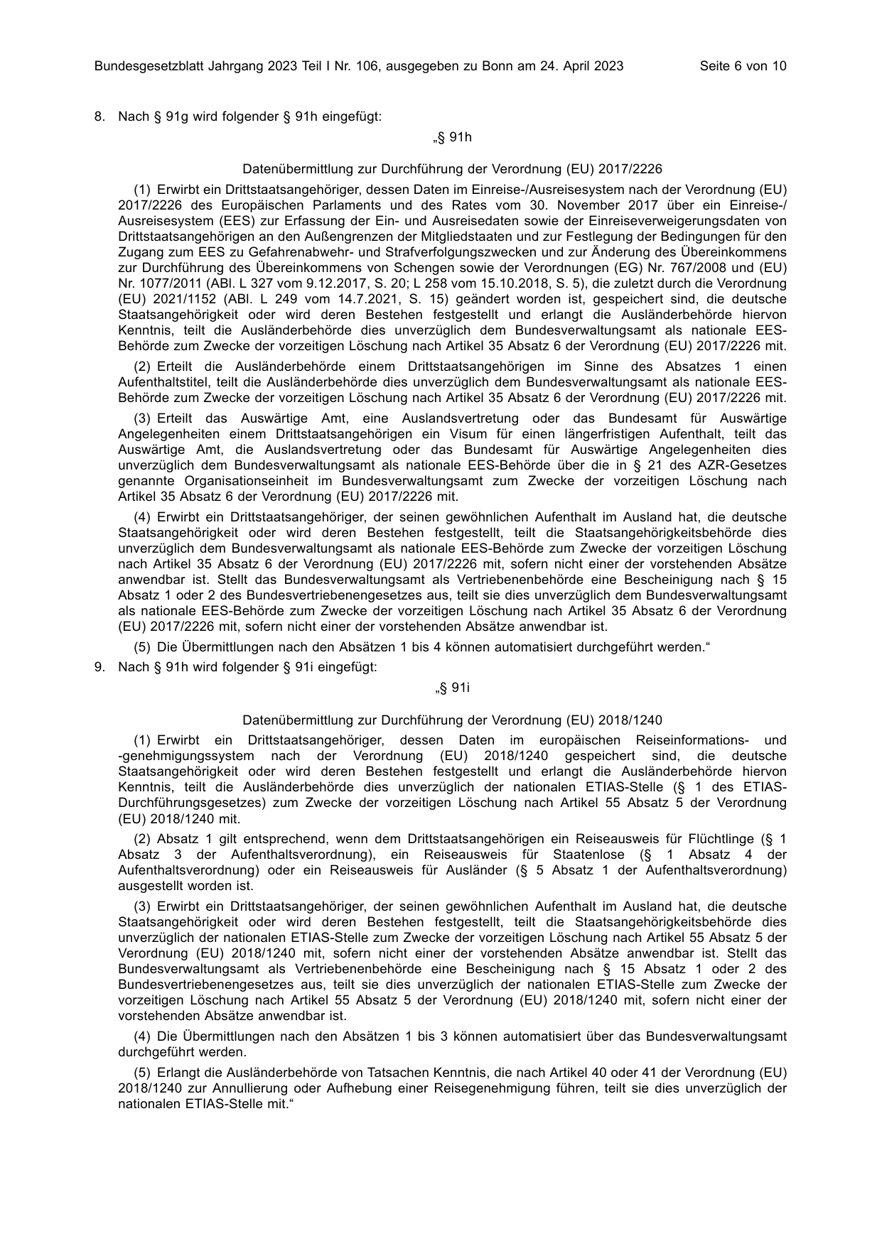 BGBl. 2023, Seite 6 — Originalseite als Abbildung