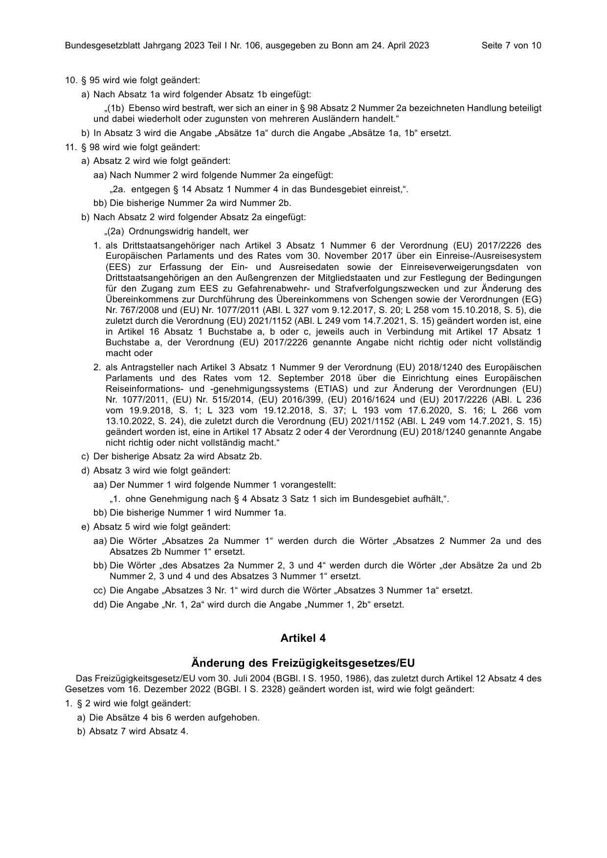 BGBl. 2023, Seite 7 — Originalseite als Abbildung