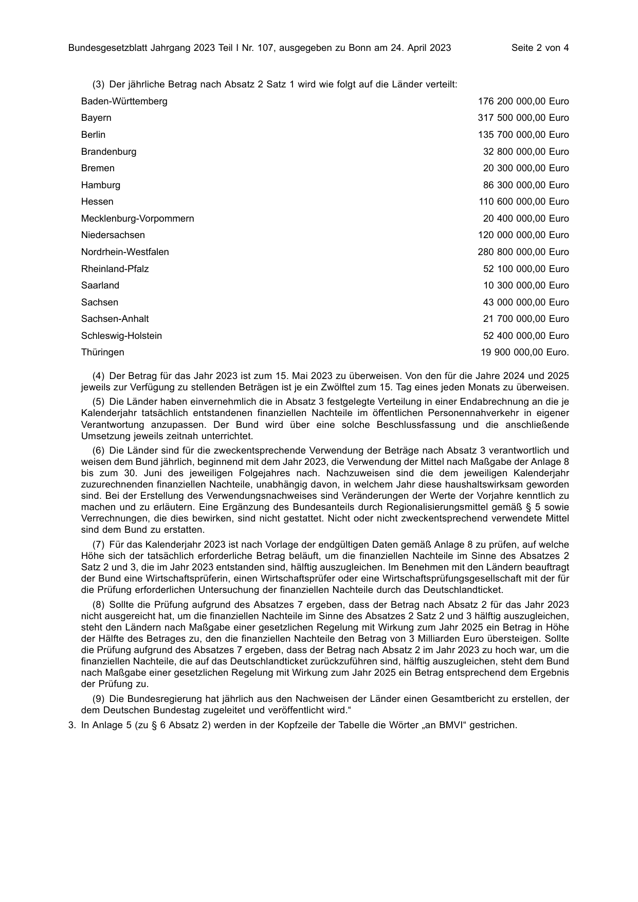BGBl. 2023, Seite 2 — Originalseite als Abbildung