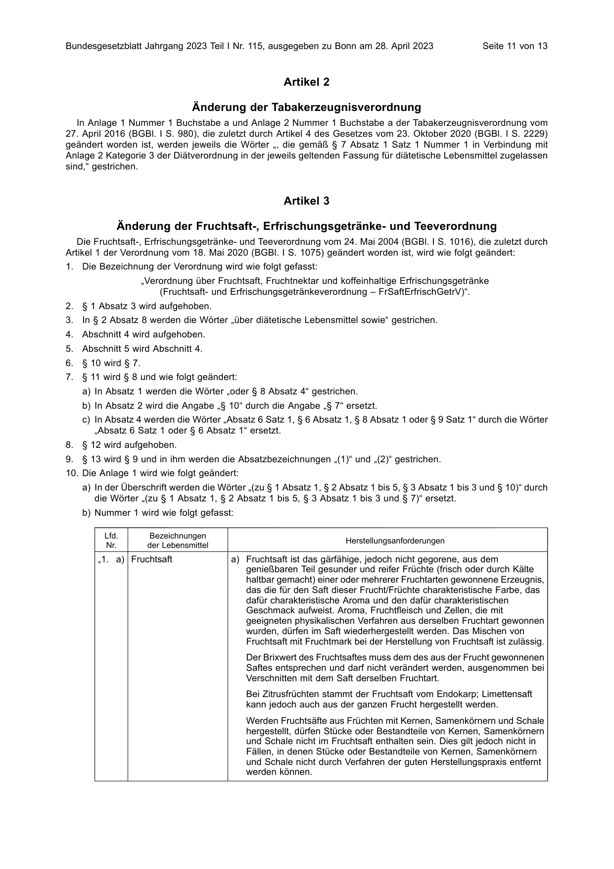 BGBl. 2023, Seite 11 — Originalseite als Abbildung