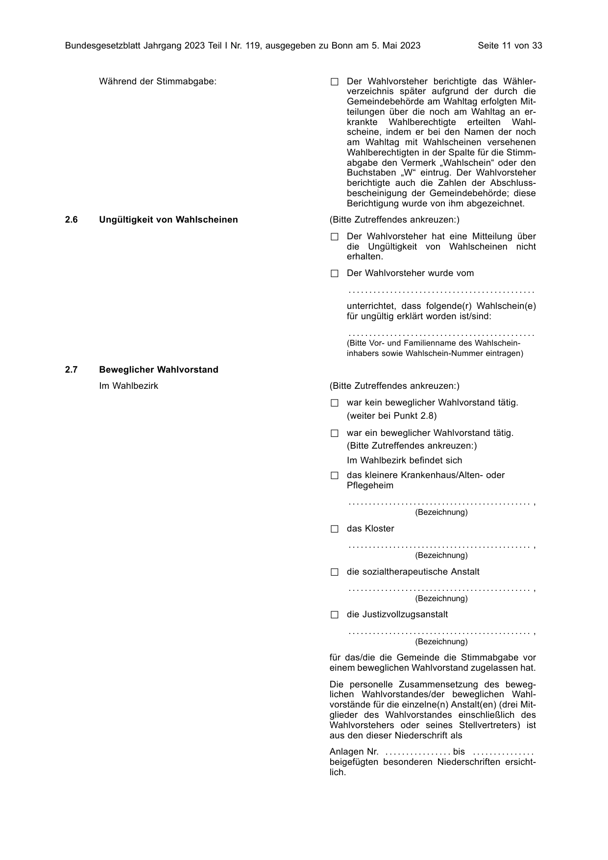 BGBl. 2023, Seite 11 — Originalseite als Abbildung