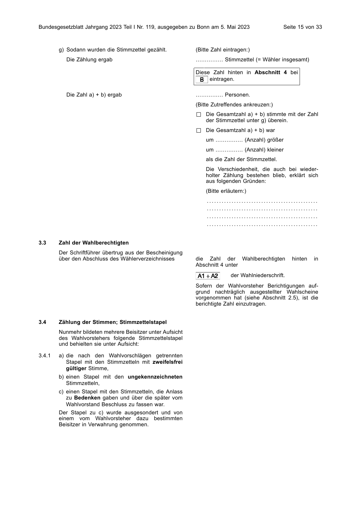 BGBl. 2023, Seite 15 — Originalseite als Abbildung