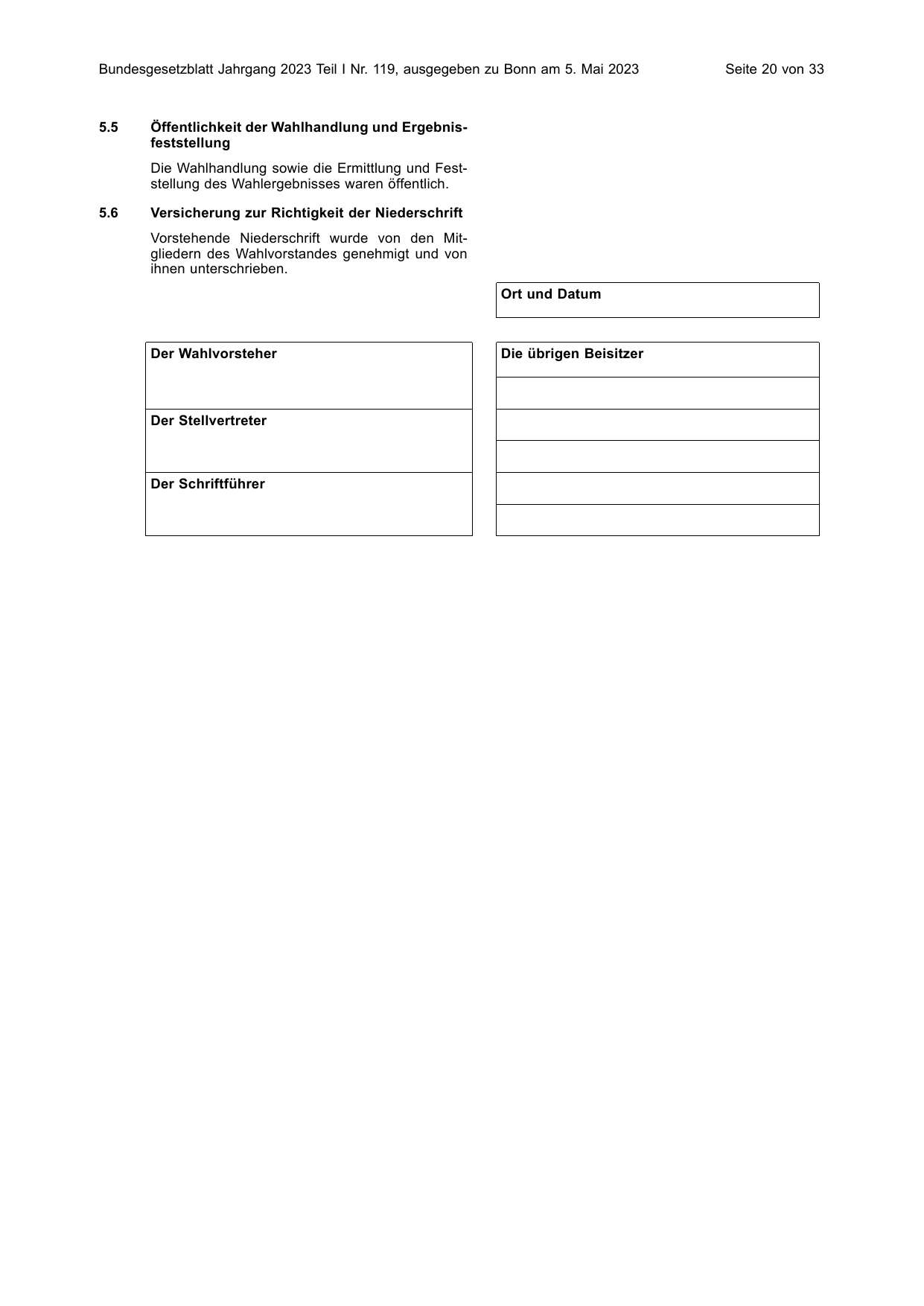 BGBl. 2023, Seite 20 — Originalseite als Abbildung