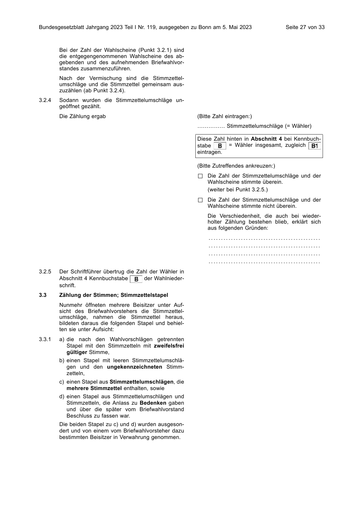 BGBl. 2023, Seite 27 — Originalseite als Abbildung