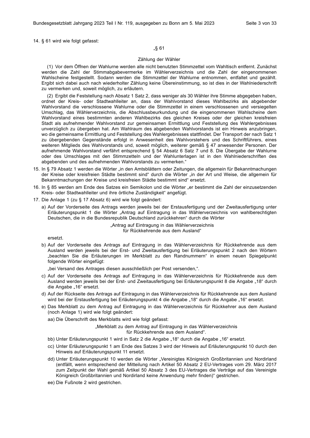 BGBl. 2023, Seite 3 — Originalseite als Abbildung