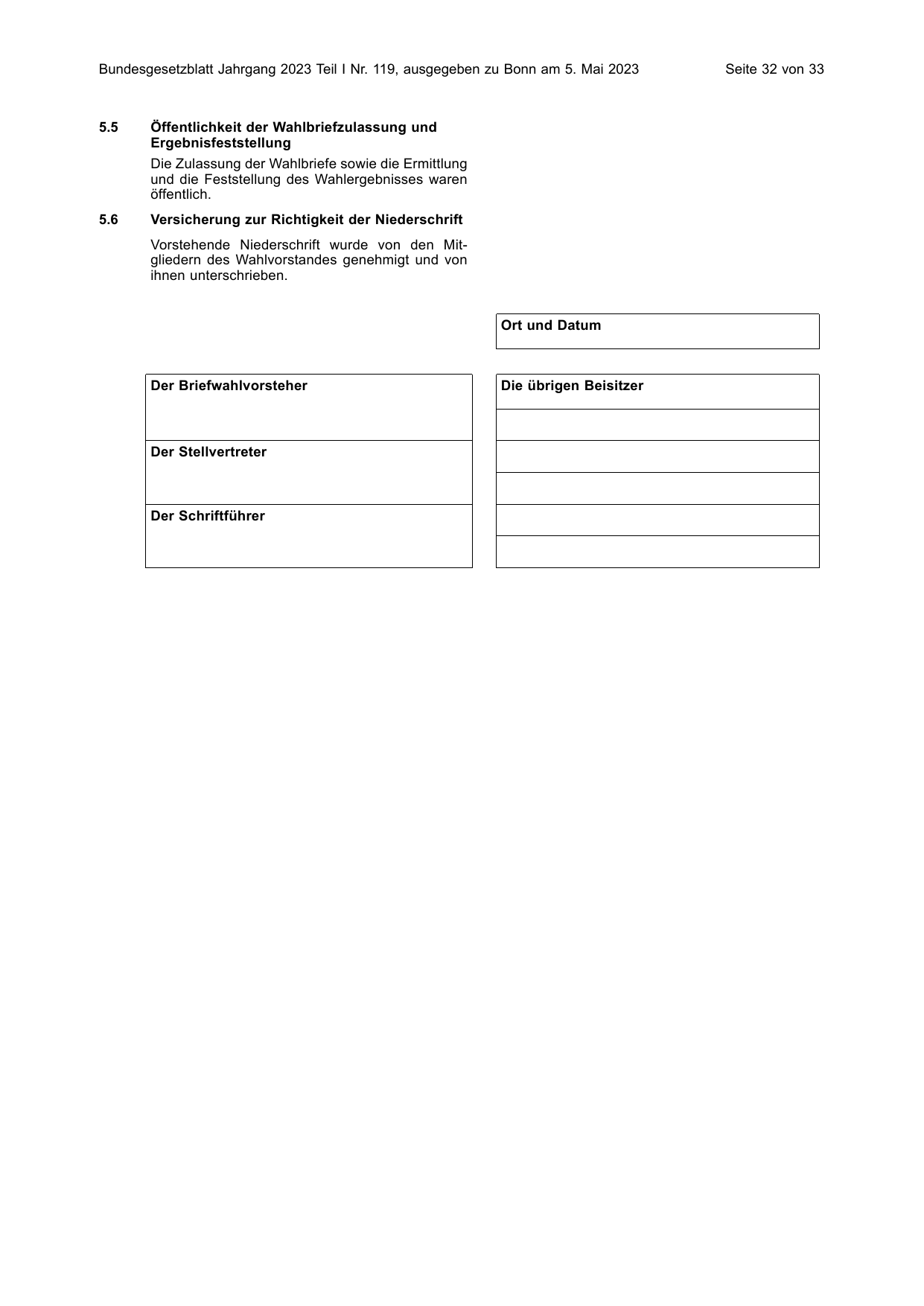 BGBl. 2023, Seite 32 — Originalseite als Abbildung
