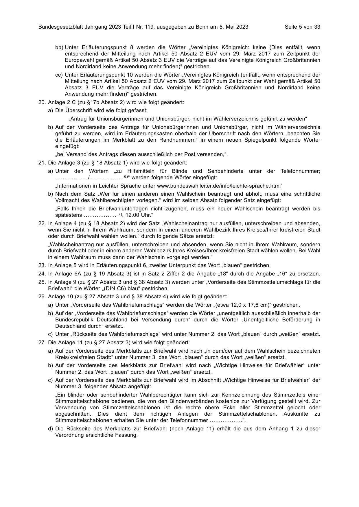 BGBl. 2023, Seite 5 — Originalseite als Abbildung