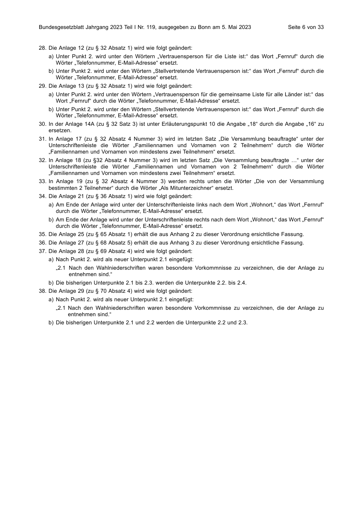 BGBl. 2023, Seite 6 — Originalseite als Abbildung