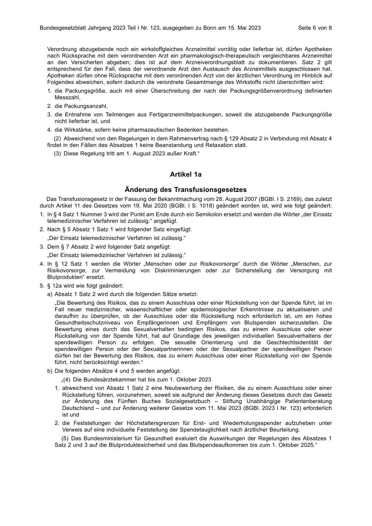 BGBl. 2023, Seite 6 — Originalseite als Abbildung