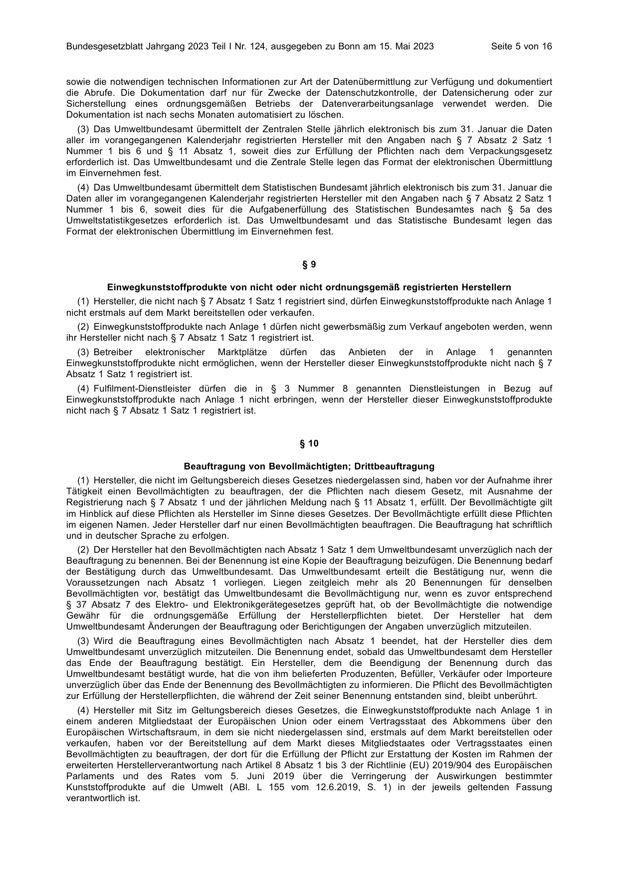 BGBl. 2023, Seite 5 — Originalseite als Abbildung