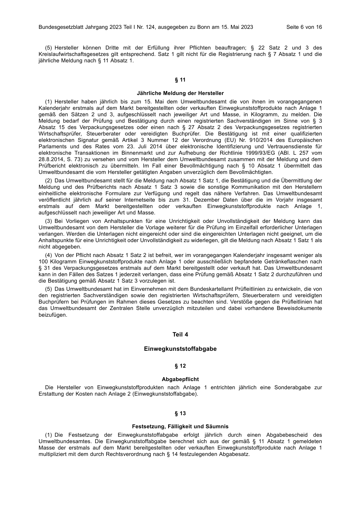 BGBl. 2023, Seite 6 — Originalseite als Abbildung