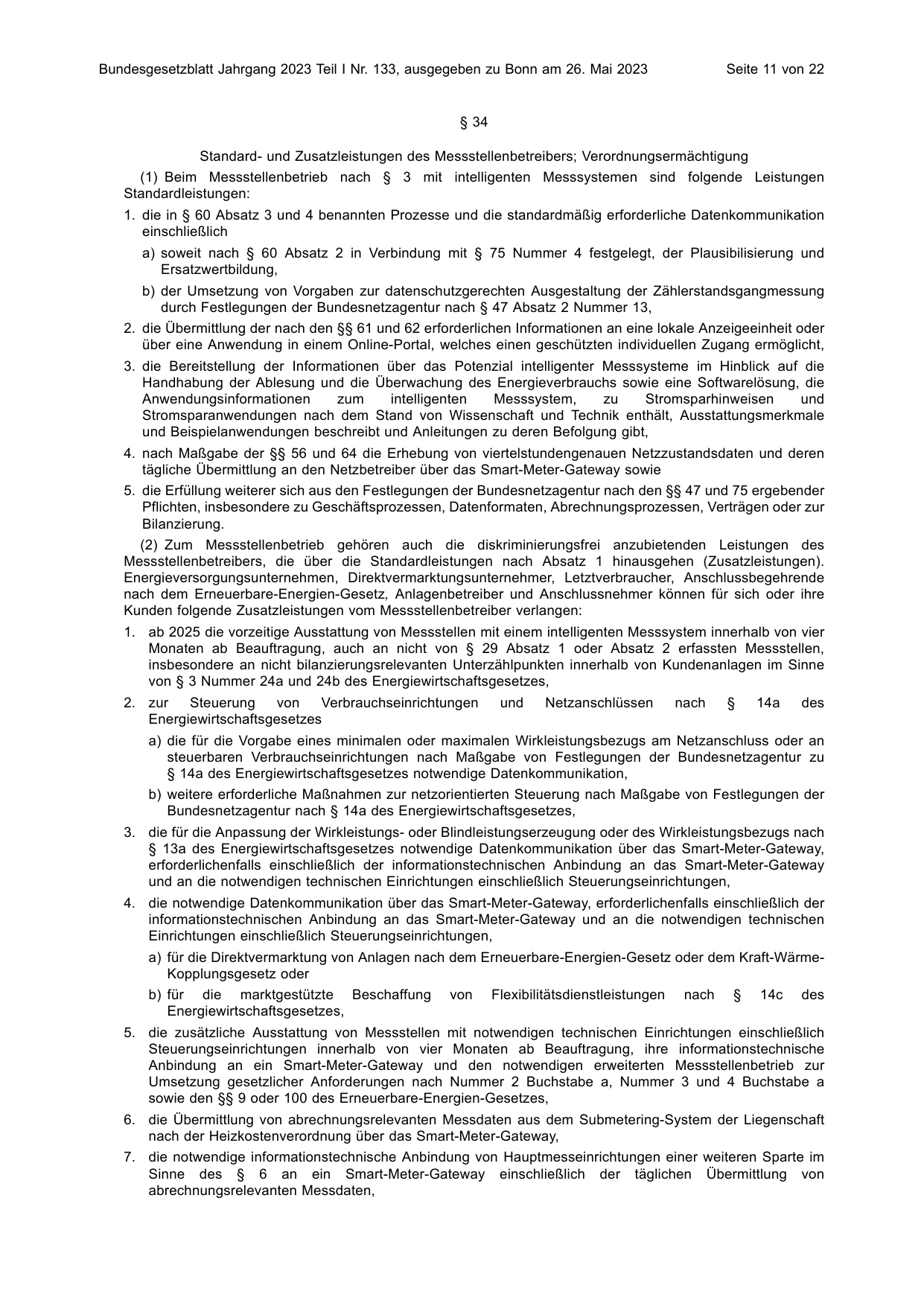 BGBl. 2023, Seite 11 — Originalseite als Abbildung