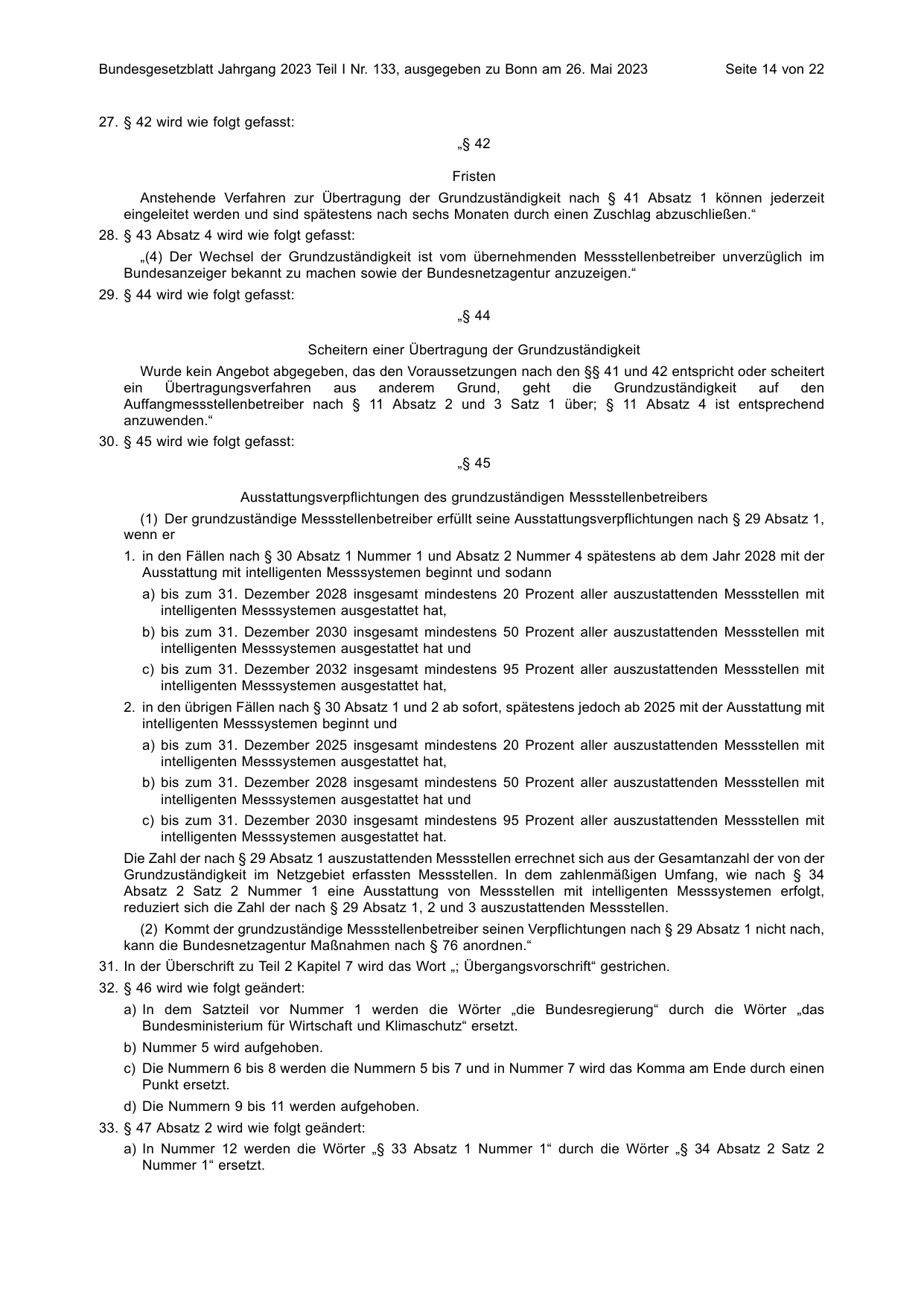 BGBl. 2023, Seite 14 — Originalseite als Abbildung