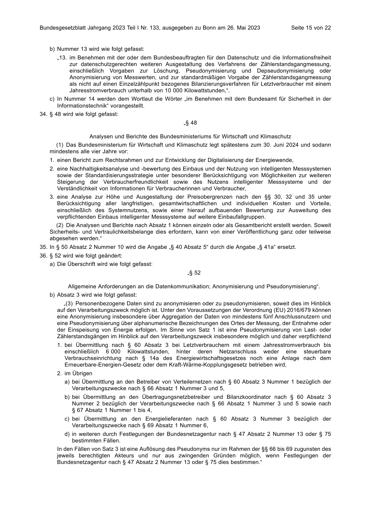 BGBl. 2023, Seite 15 — Originalseite als Abbildung