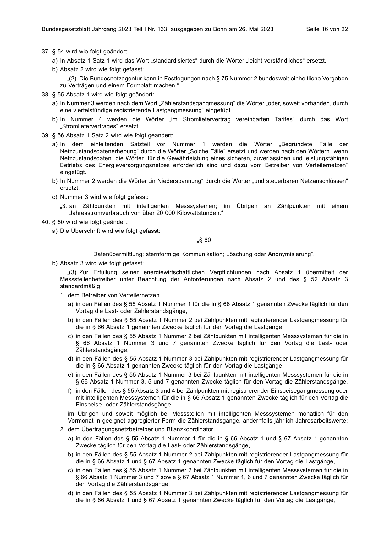 BGBl. 2023, Seite 16 — Originalseite als Abbildung
