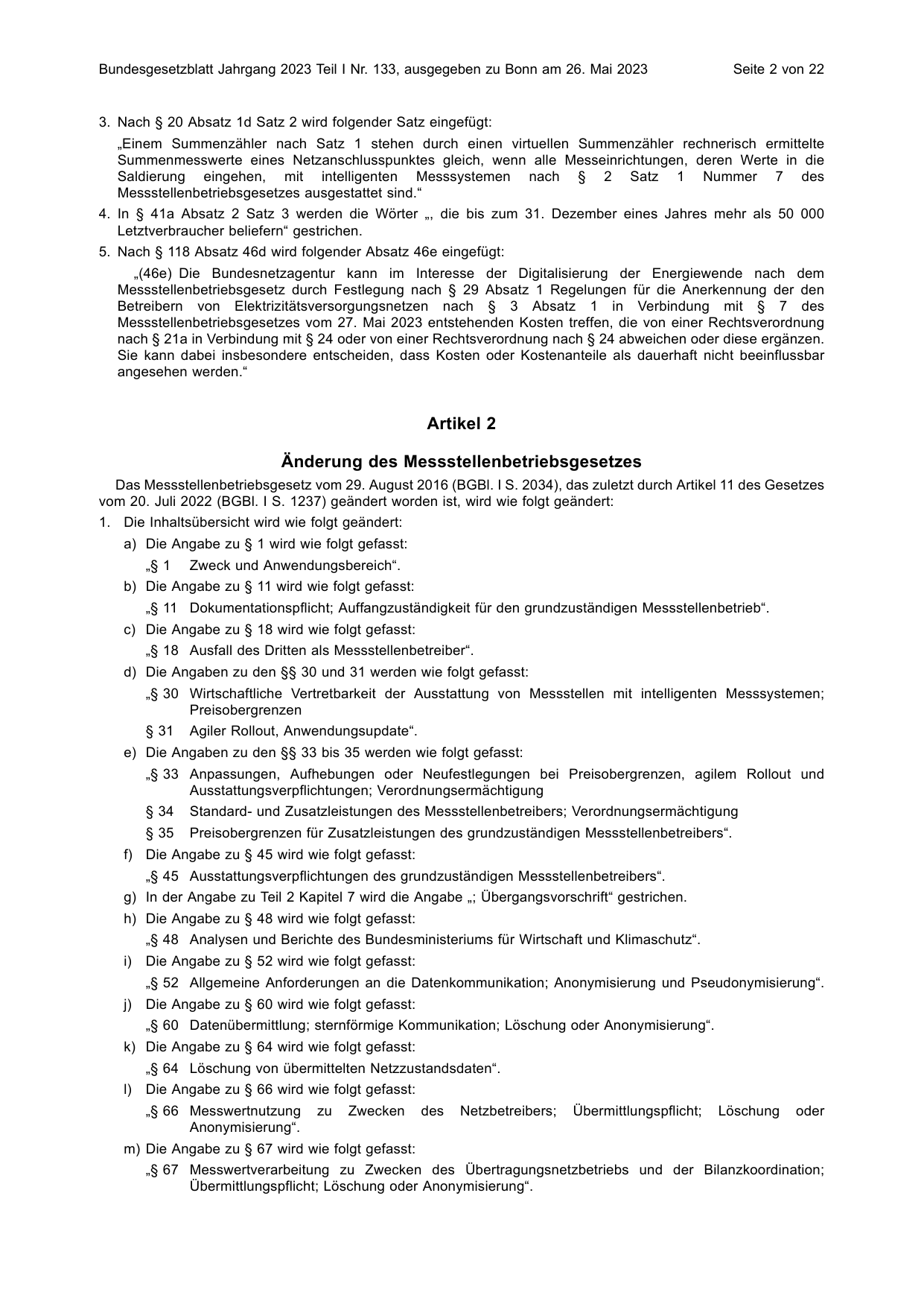 BGBl. 2023, Seite 2 — Originalseite als Abbildung