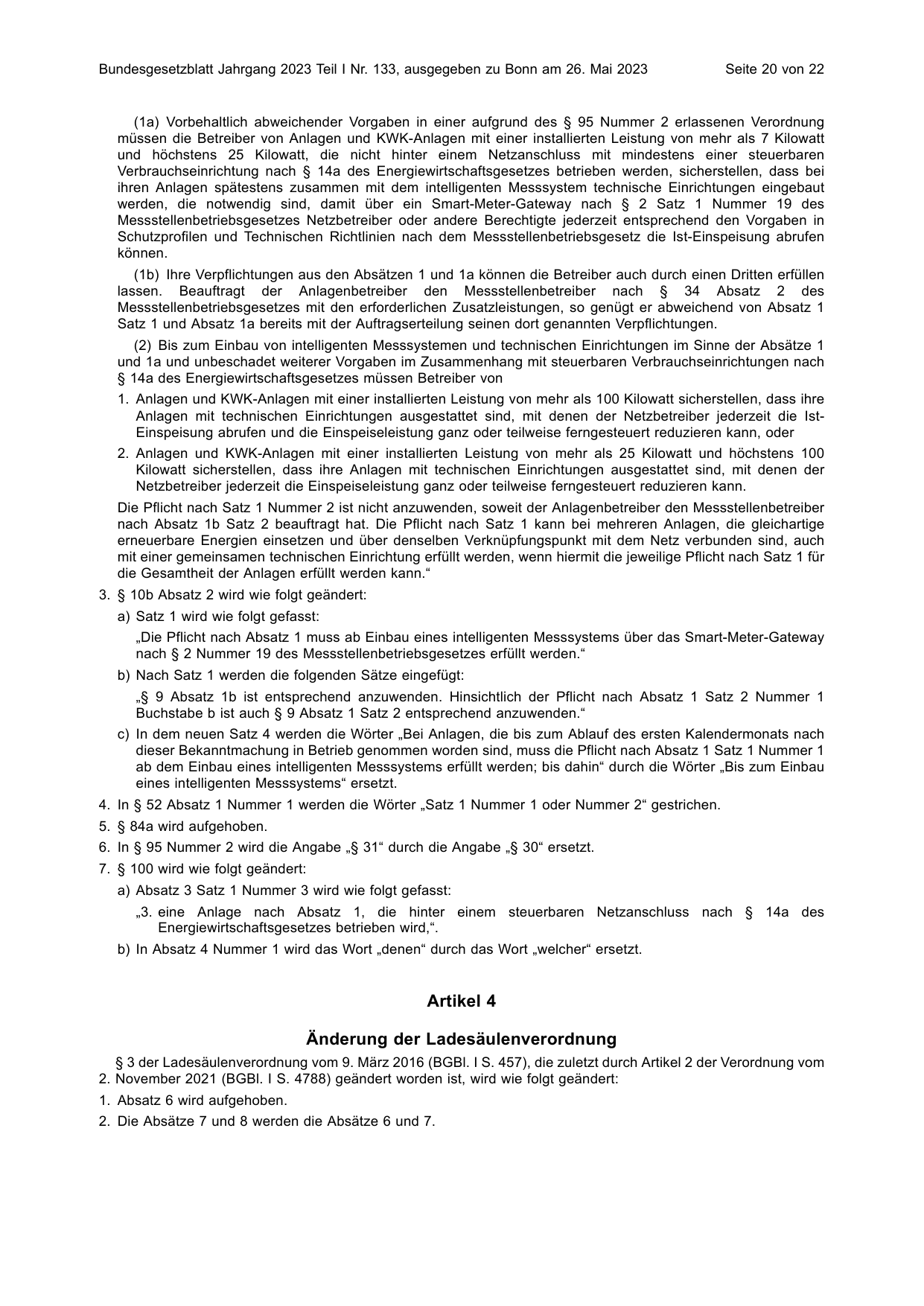 BGBl. 2023, Seite 20 — Originalseite als Abbildung