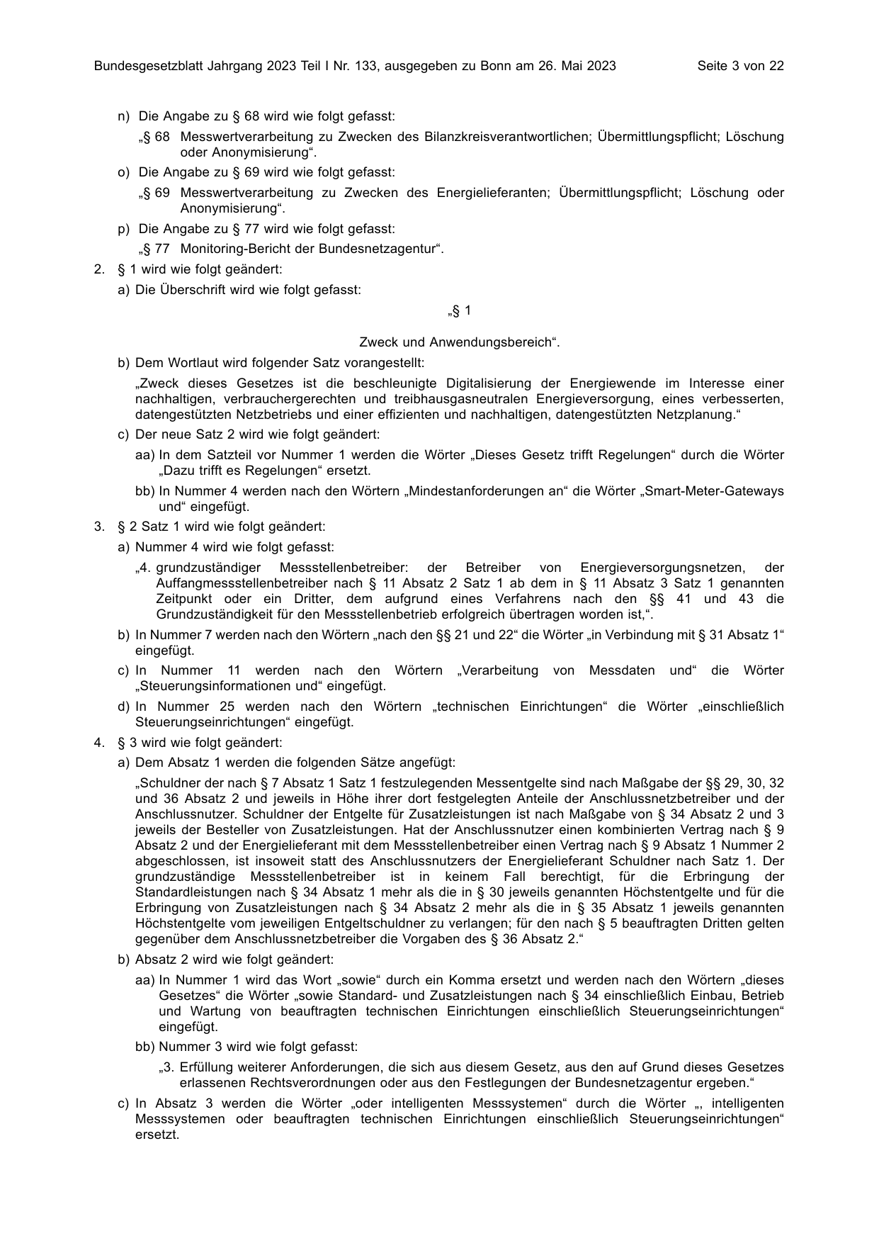 BGBl. 2023, Seite 3 — Originalseite als Abbildung