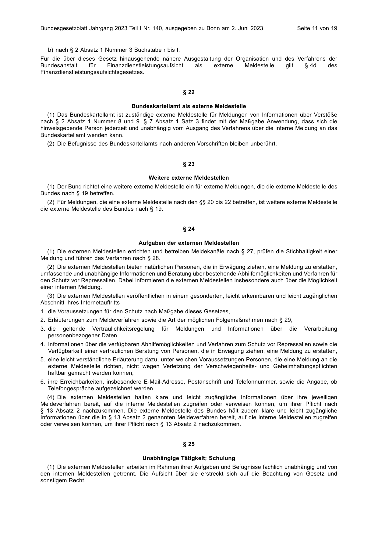 BGBl. 2023, Seite 11 — Originalseite als Abbildung