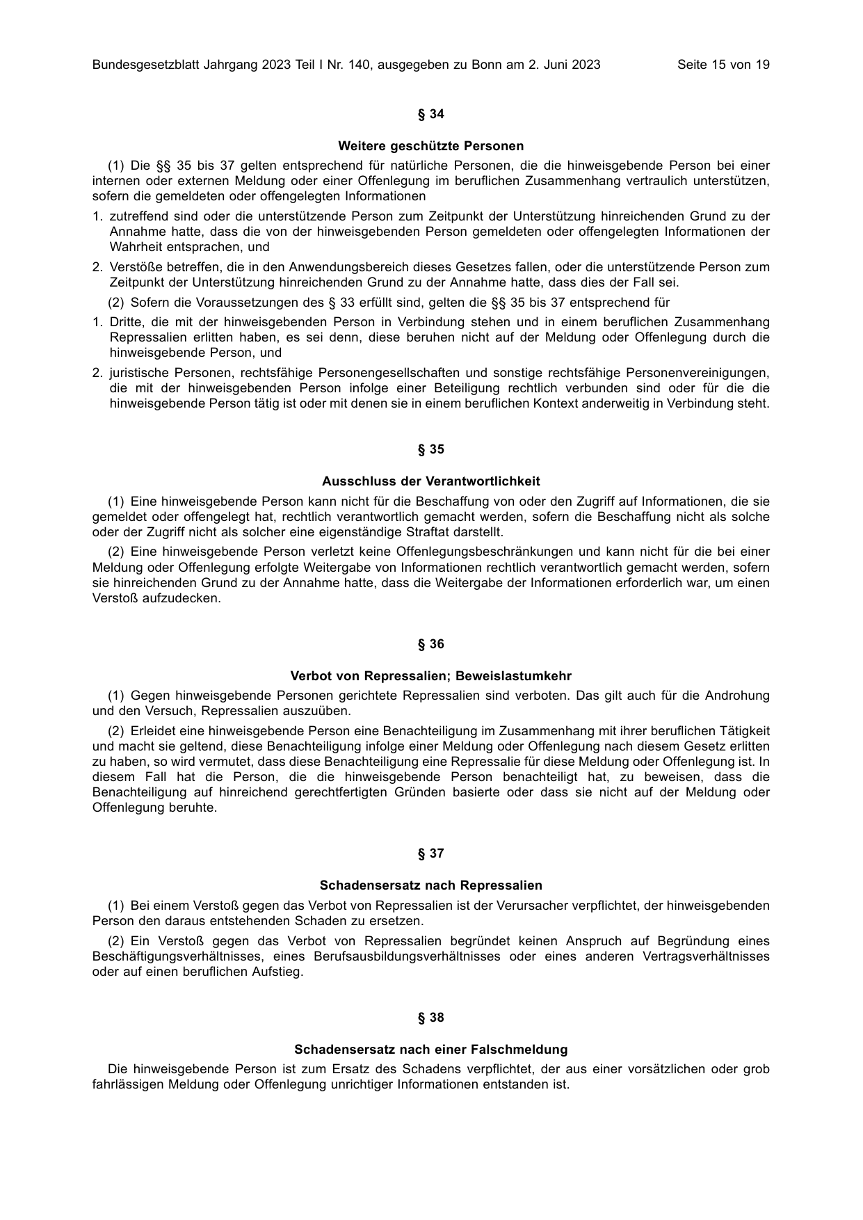 BGBl. 2023, Seite 15 — Originalseite als Abbildung