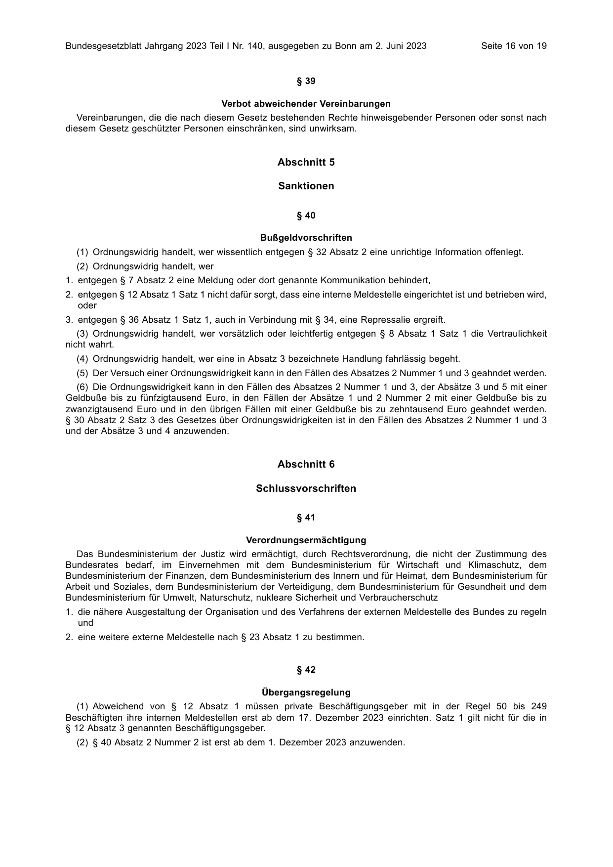 BGBl. 2023, Seite 16 — Originalseite als Abbildung