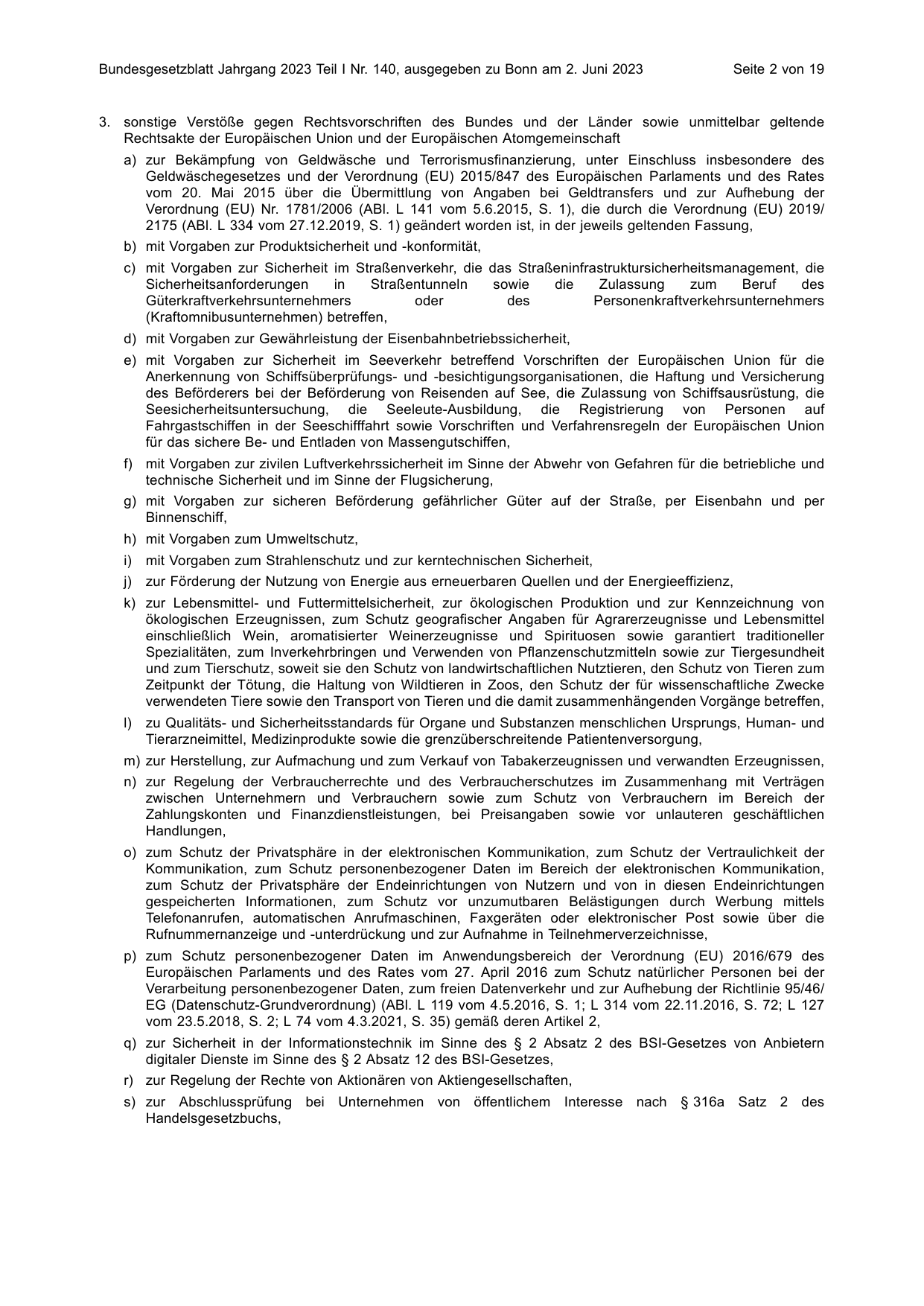 BGBl. 2023, Seite 2 — Originalseite als Abbildung