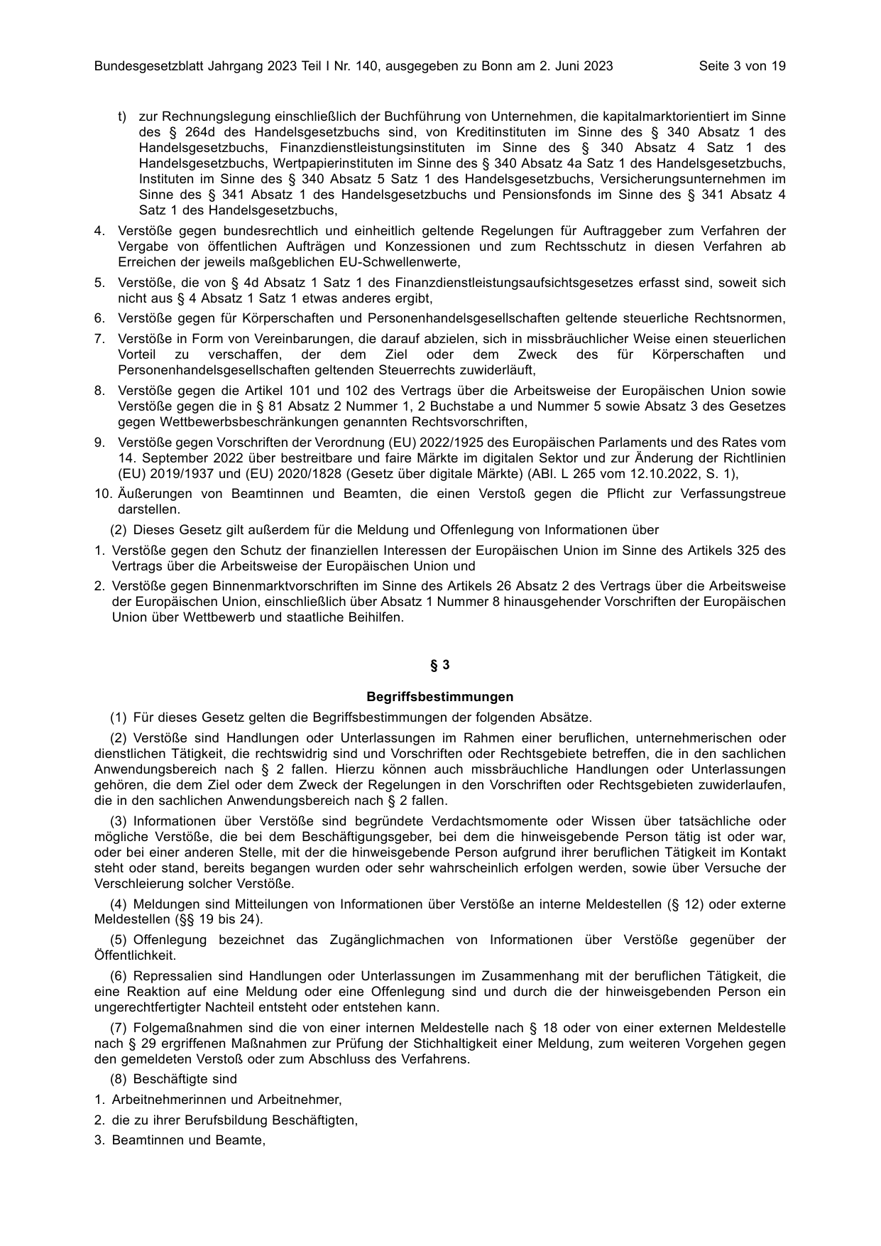 BGBl. 2023, Seite 3 — Originalseite als Abbildung