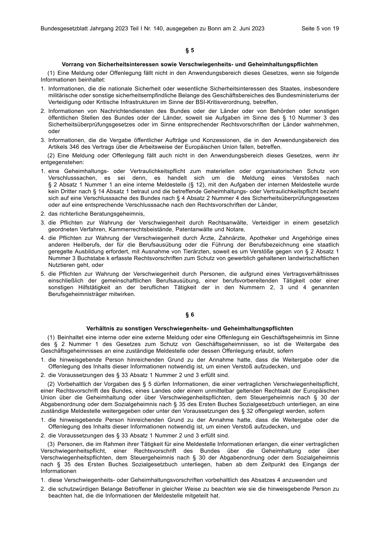 BGBl. 2023, Seite 5 — Originalseite als Abbildung