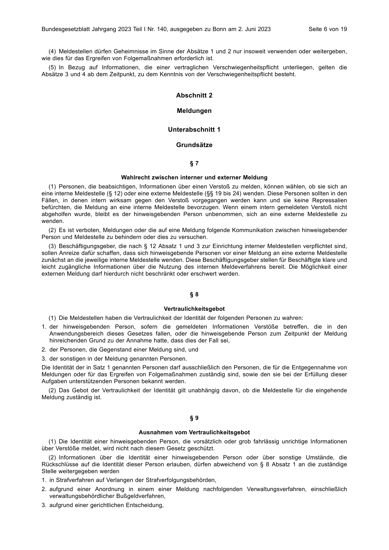 BGBl. 2023, Seite 6 — Originalseite als Abbildung