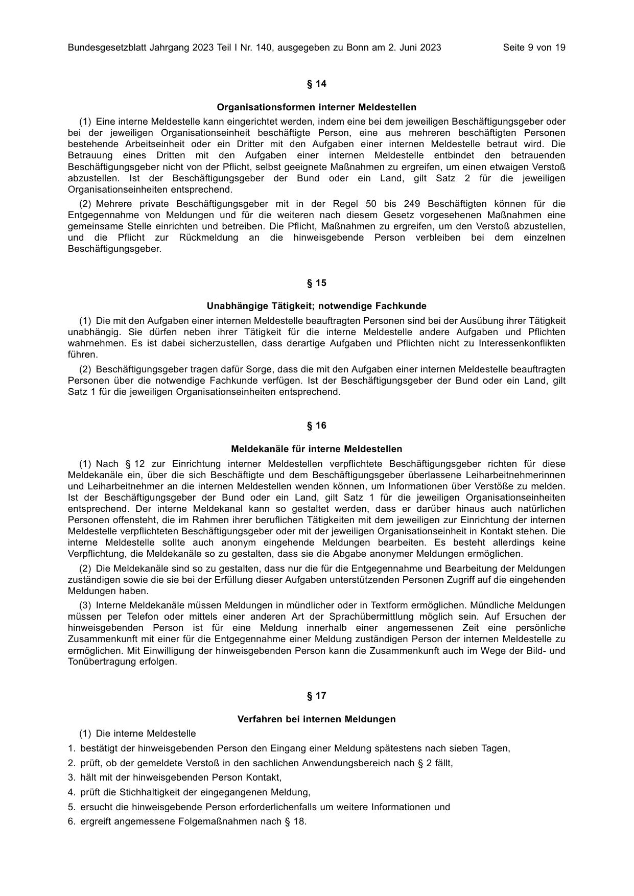 BGBl. 2023, Seite 9 — Originalseite als Abbildung